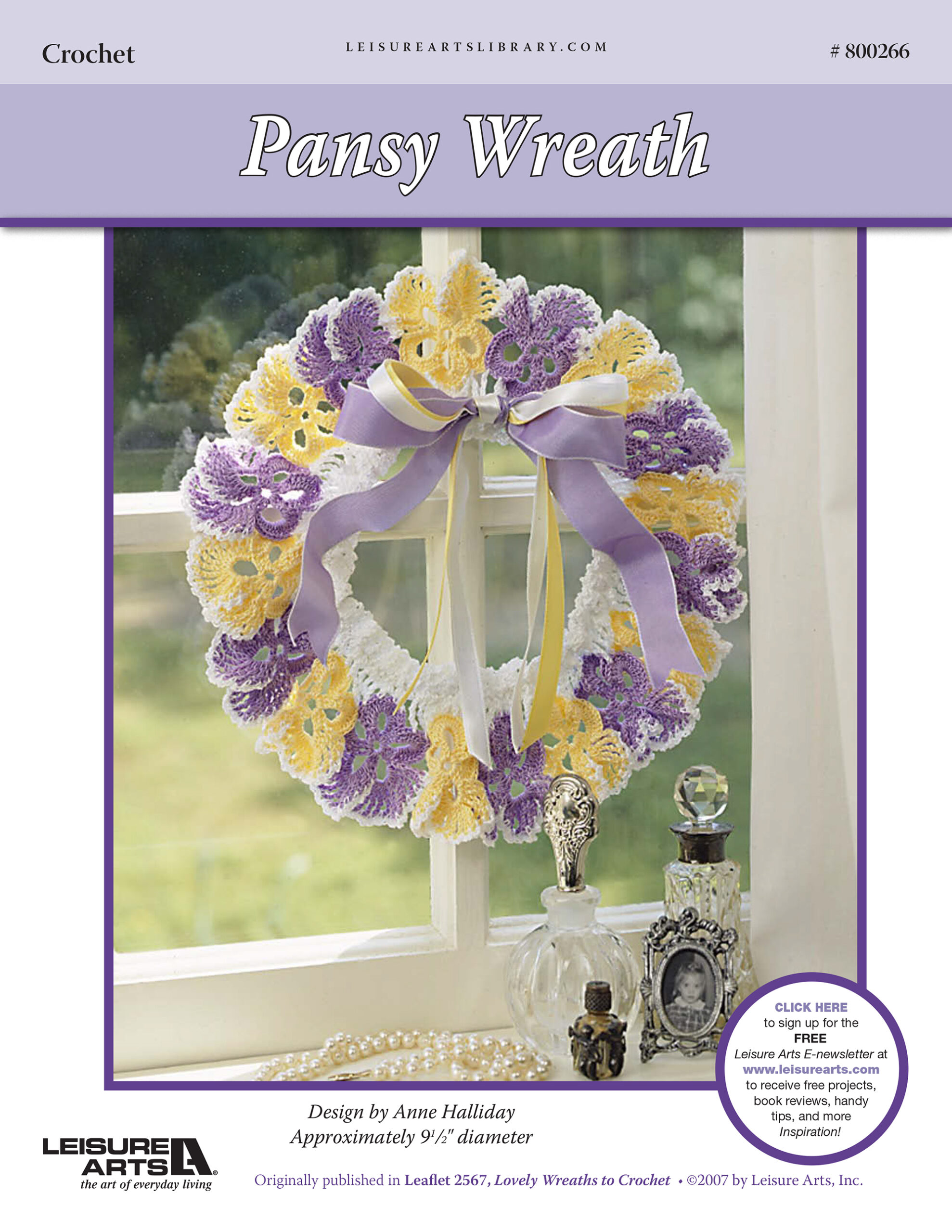 Leisure Arts Lovely Wreaths To Crochet Pansy ePattern