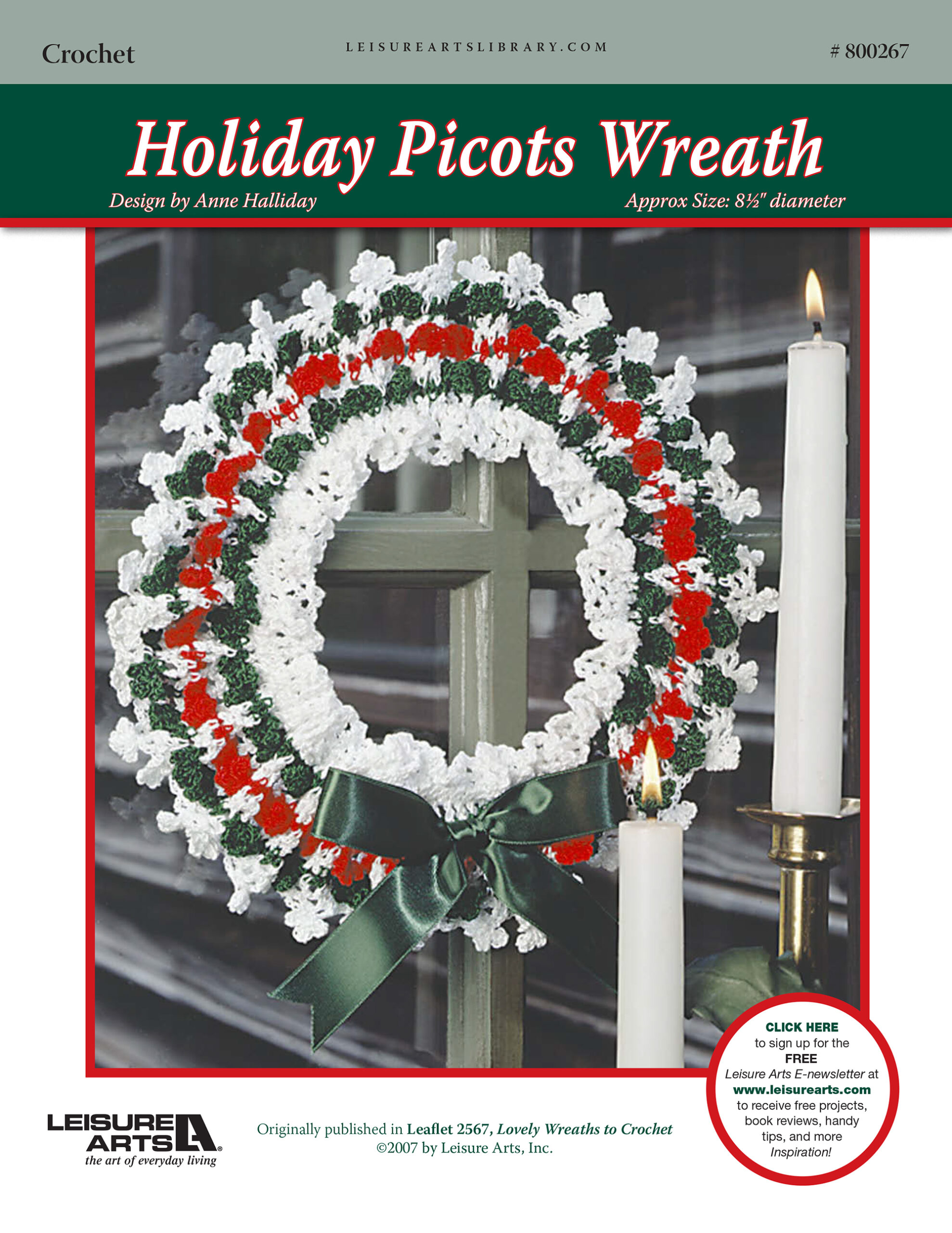 Leisure Arts Lovely Wreaths To Crochet Holiday Picots ePattern