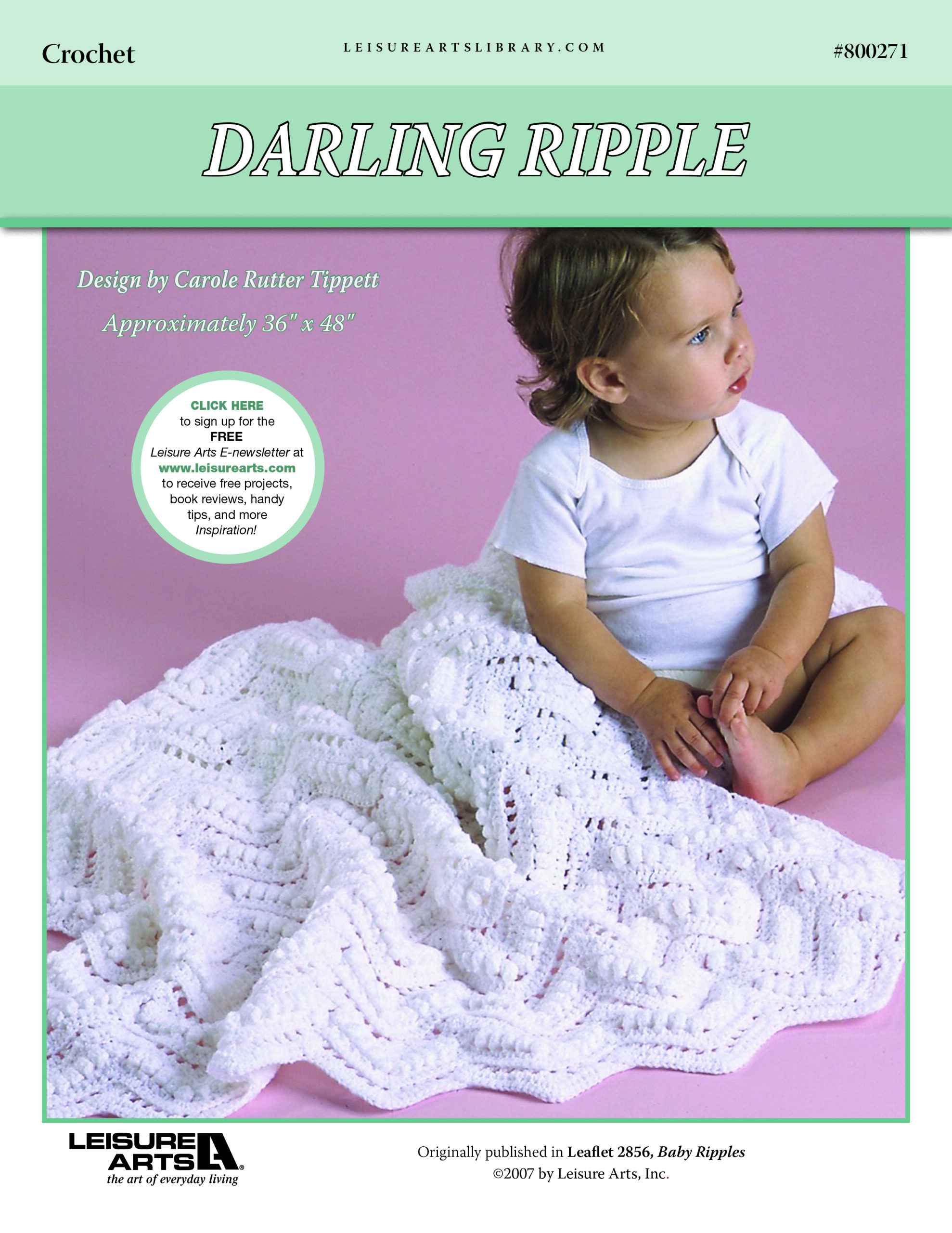 Leisure Arts Baby Ripples Darling Baby Afghan Crochet ePattern