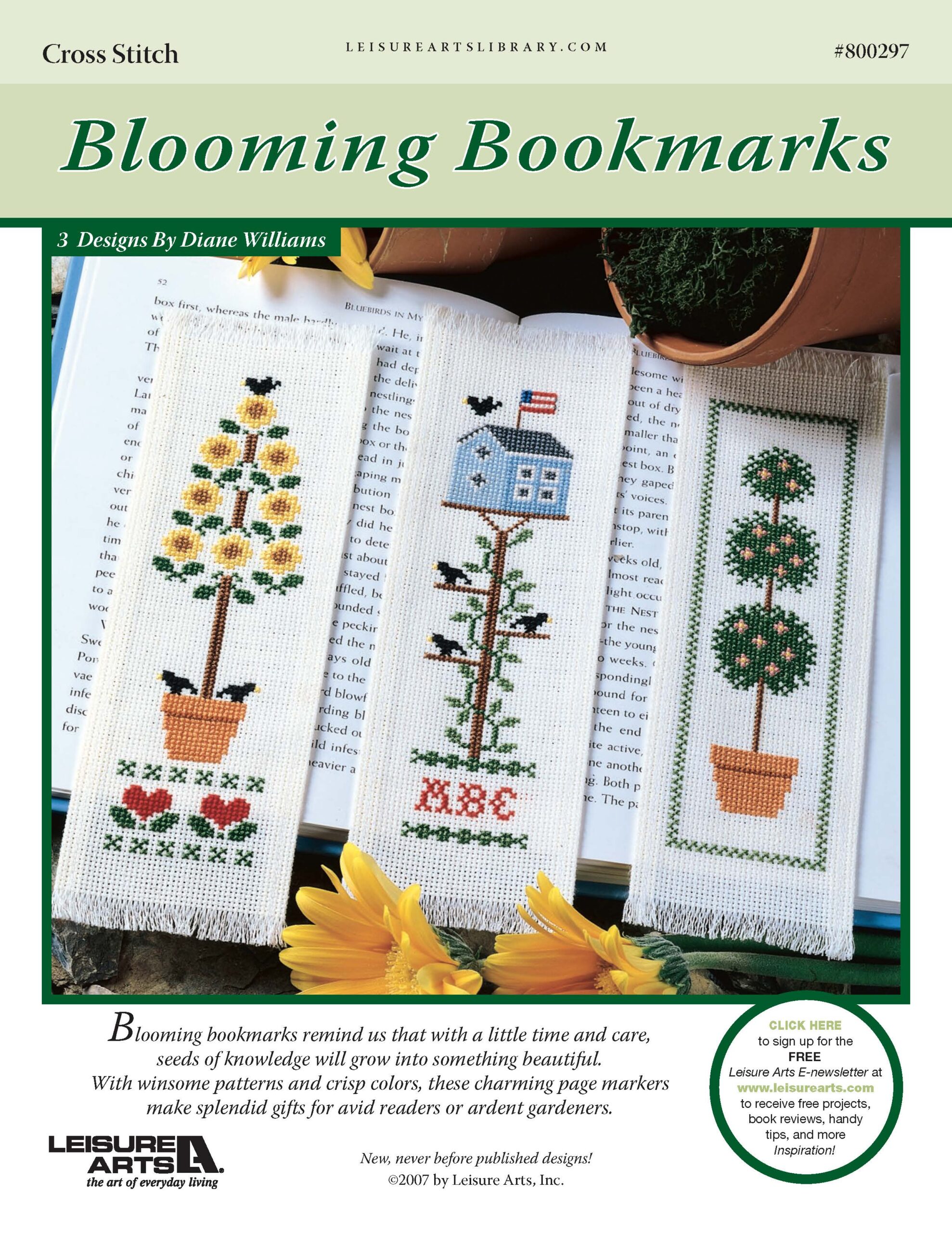 Leisure Arts Blooming Bookmarks Cross Stitch ePattern