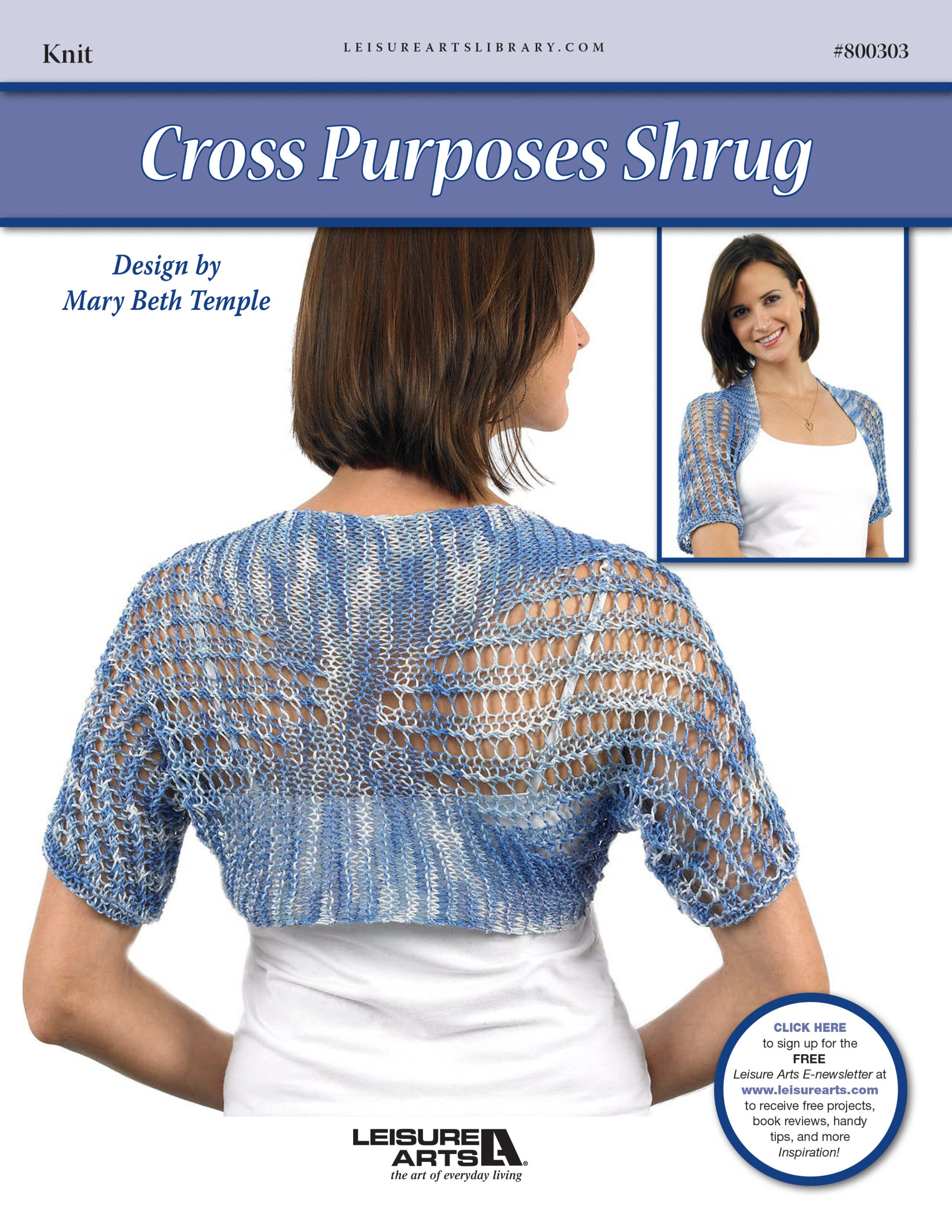 Leisure Arts Cross Purpose Shrug Knit ePattern
