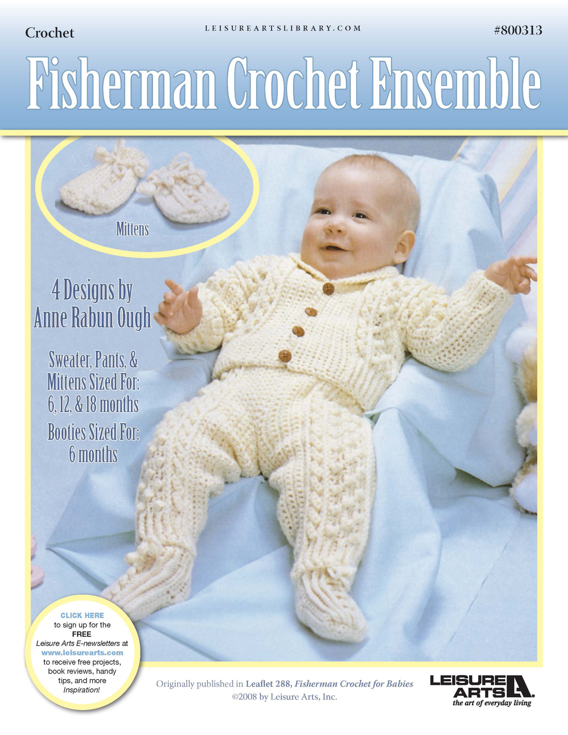 Leisure Arts Fisherman Crochet Baby Ensemble ePattern