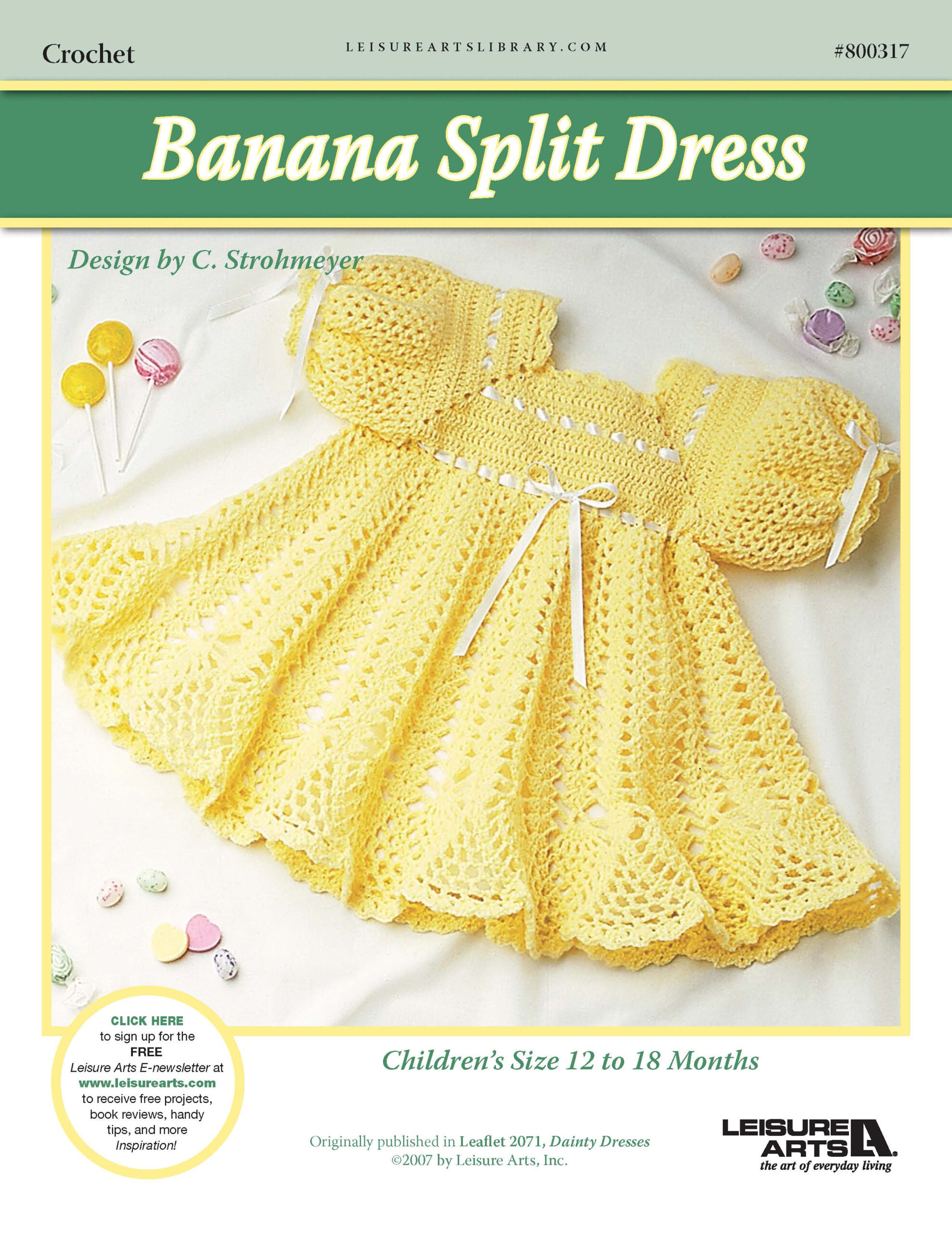 Leisure Arts Dainty Dresses Banana Split Crochet ePattern