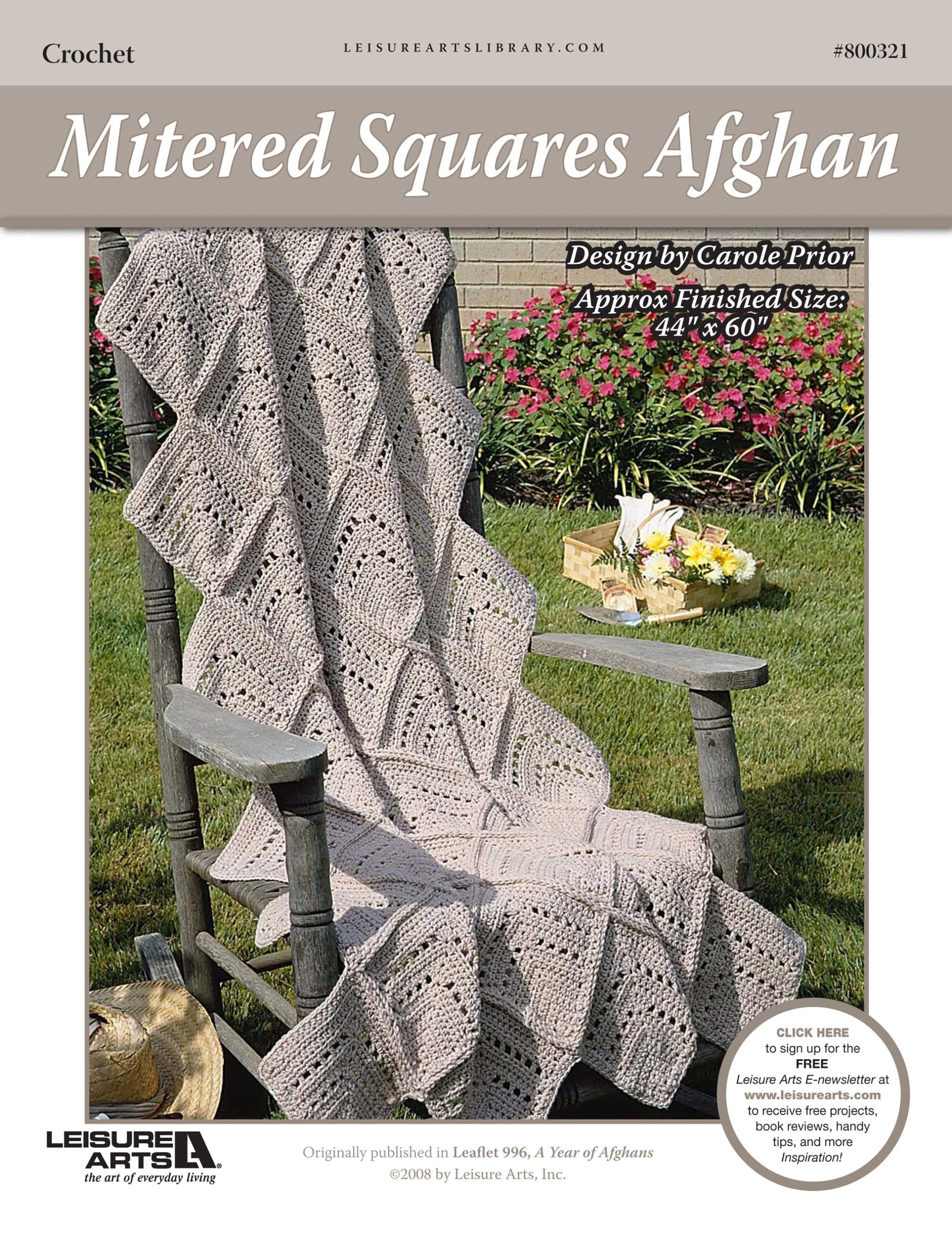Leisure Arts A Year of Afghans Book 1 Mitered Squares Crochet ePattern