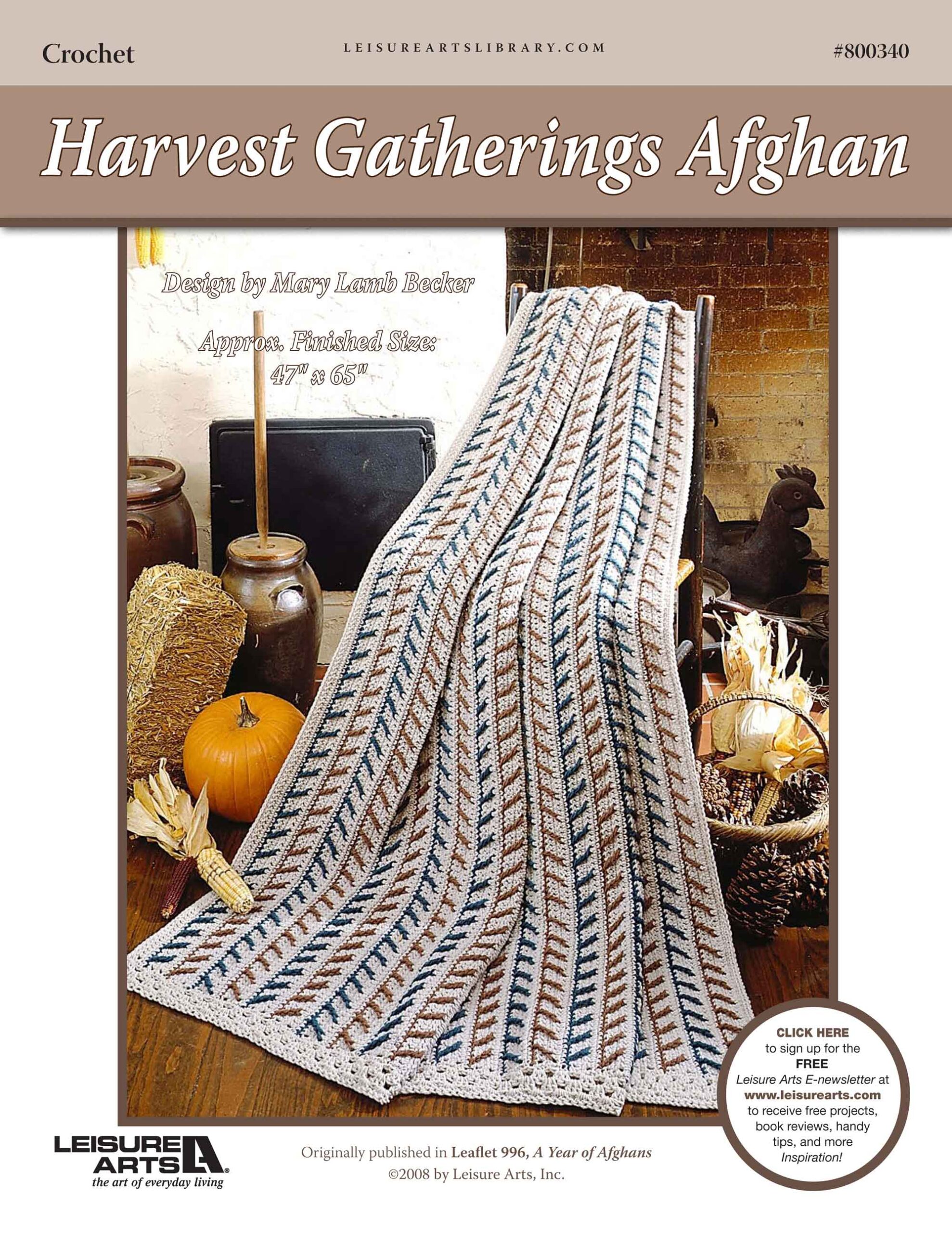 Leisure Arts A Year of Afghans Book 1 Harvest Gatherings Crochet ePattern