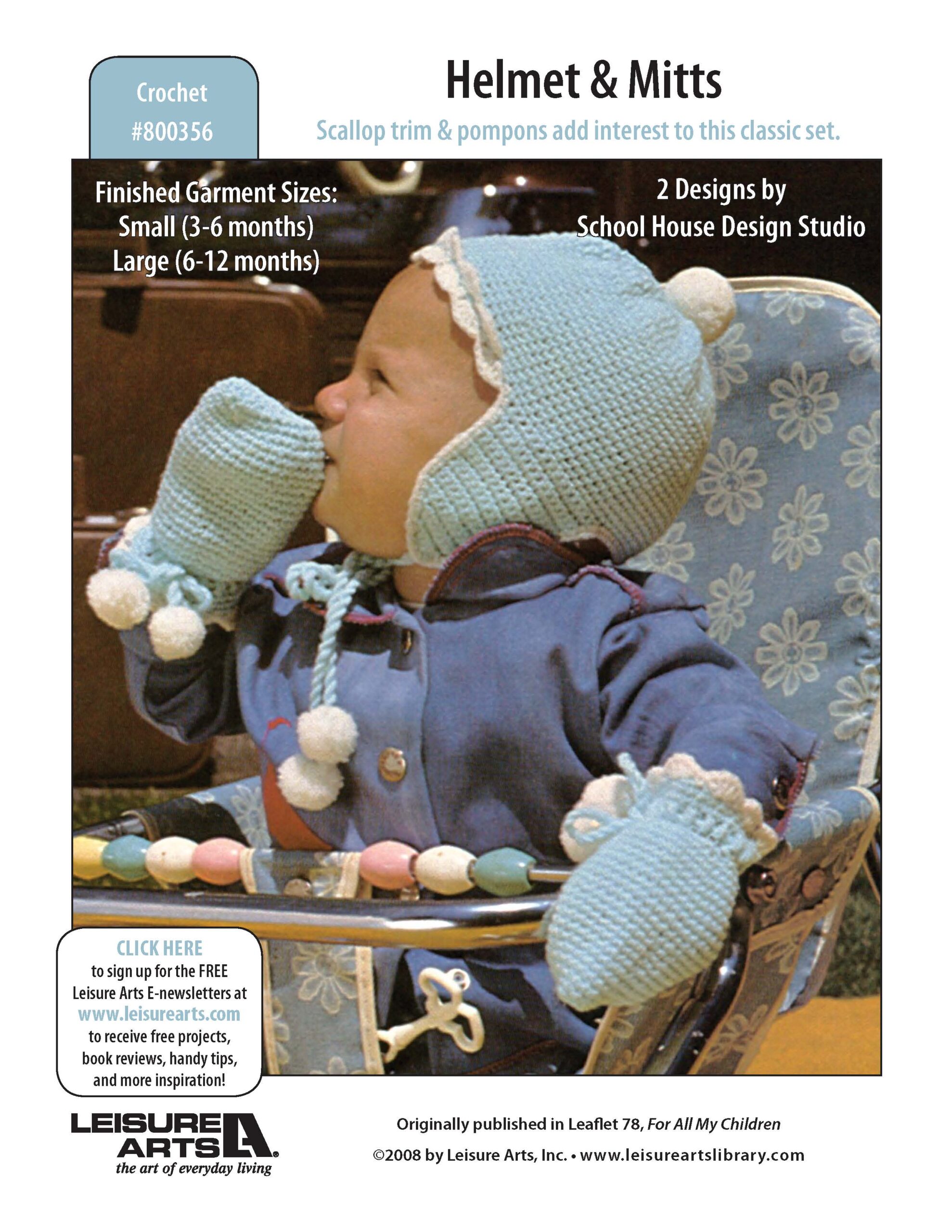 Leisure Arts For All My Children Helmet Mitts Crochet ePattern