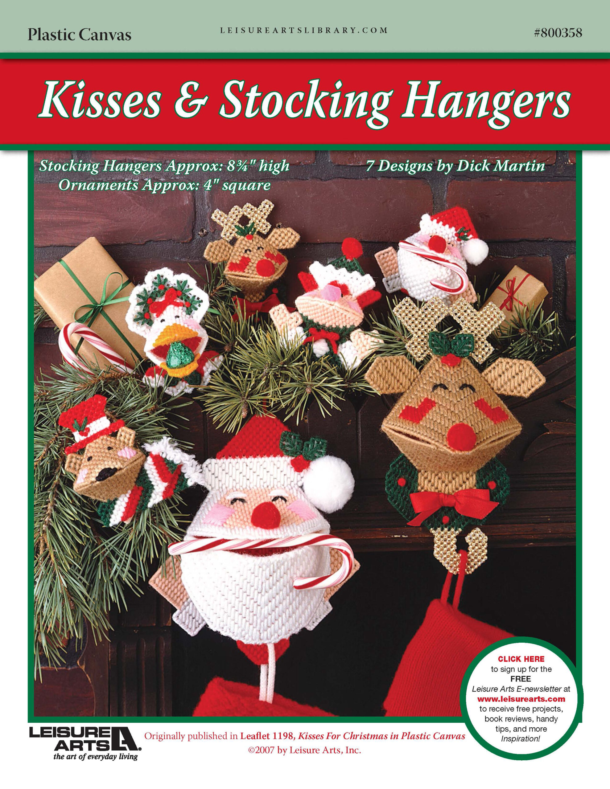 Leisure Arts Kisses Stocking Hangers Plastic Canvas ePattern