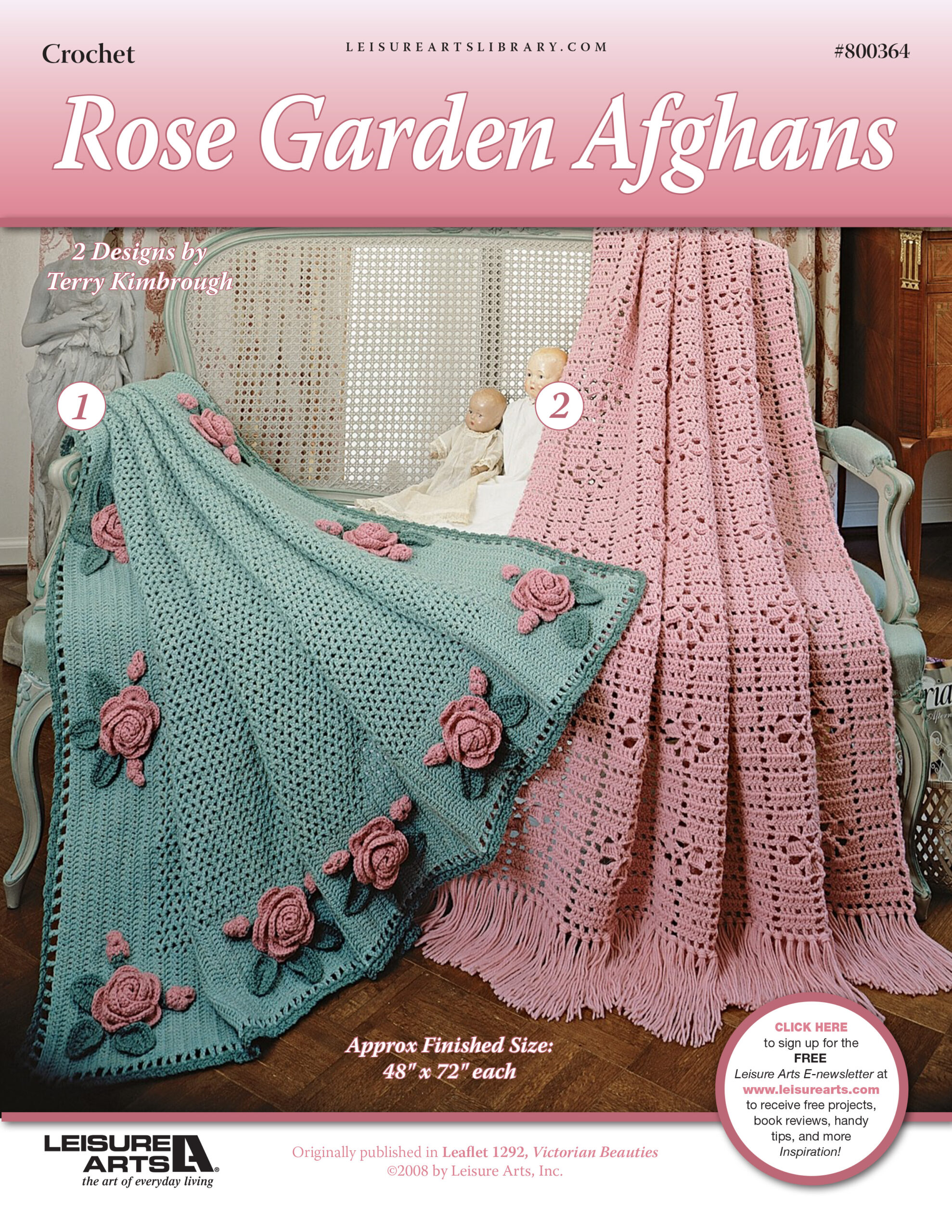 Leisure Arts Rose Garden Afghans Crochet ePattern