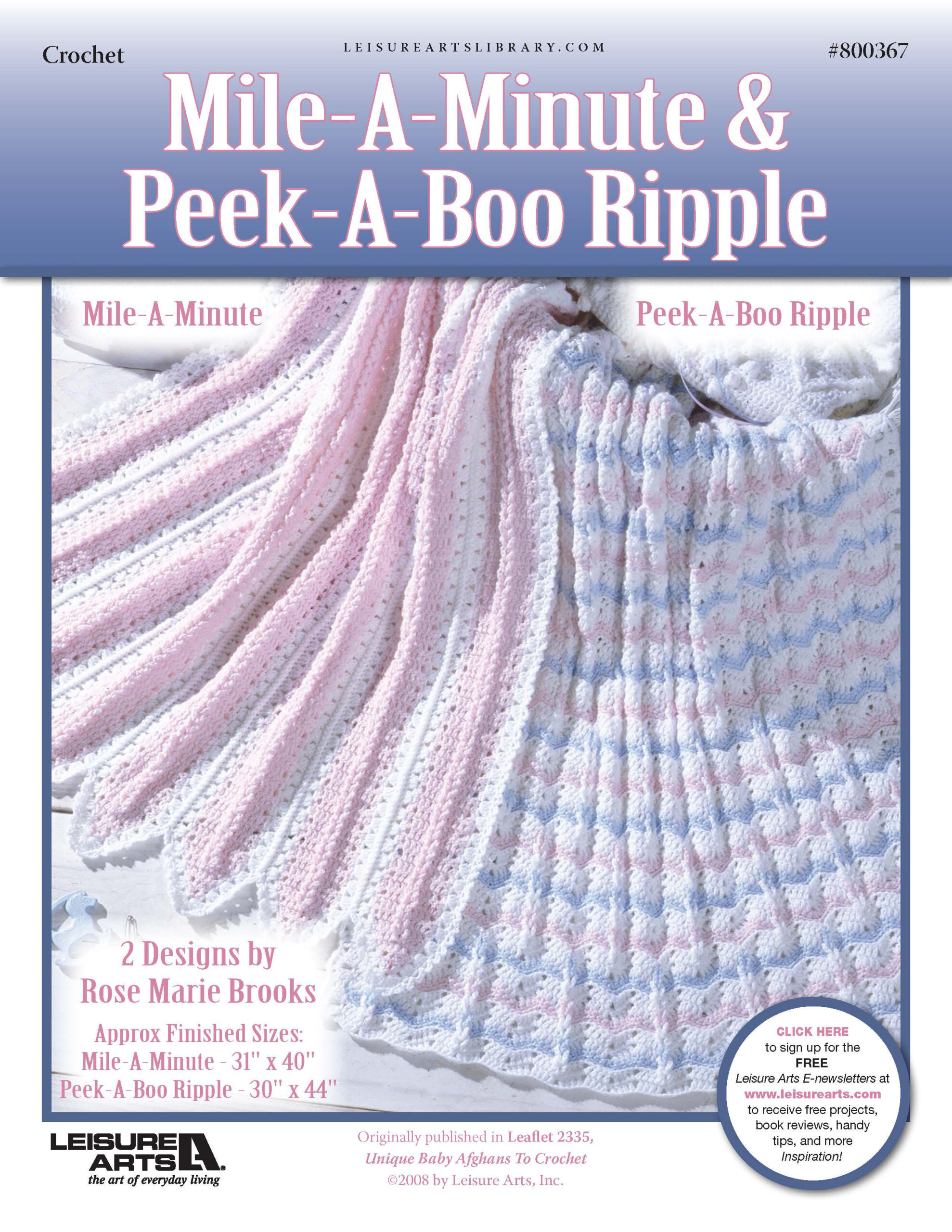 Leisure Arts Unique Baby Afghans to Crochet MileAMinute PeekABoo Ripple ePattern