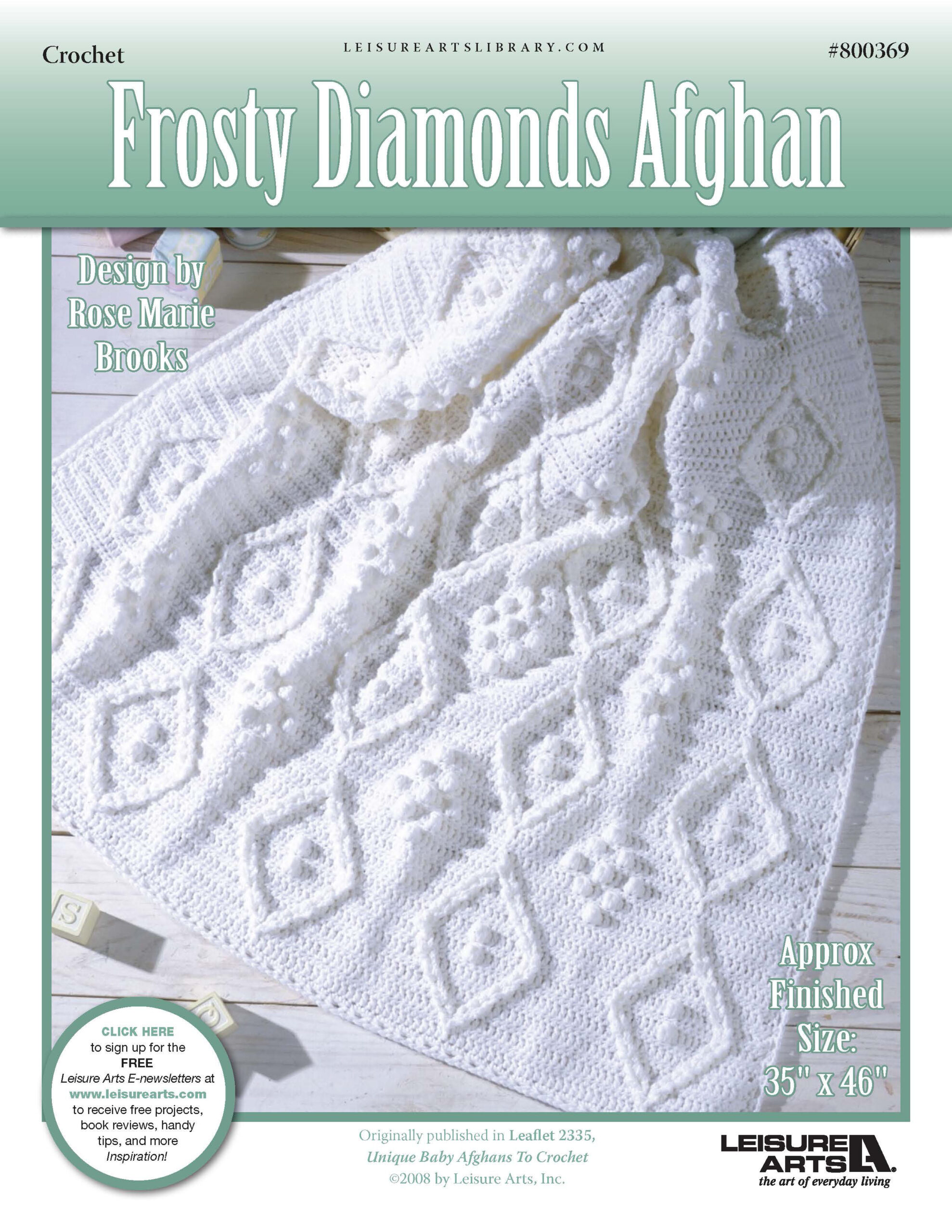Leisure Arts Unique Baby Afghans to Crochet Frosty Diamonds Afghan ePattern