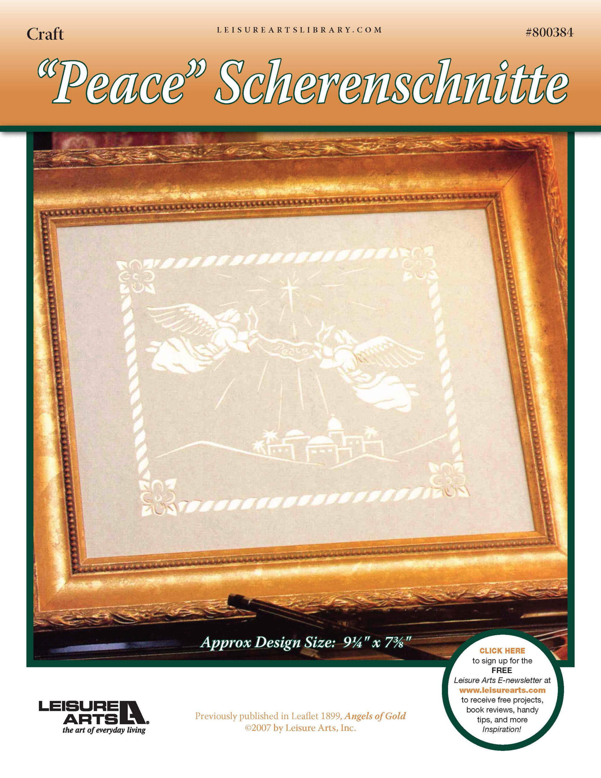 Leisure Arts Angels Of Gold Peace Scherenschnitte Craft ePattern