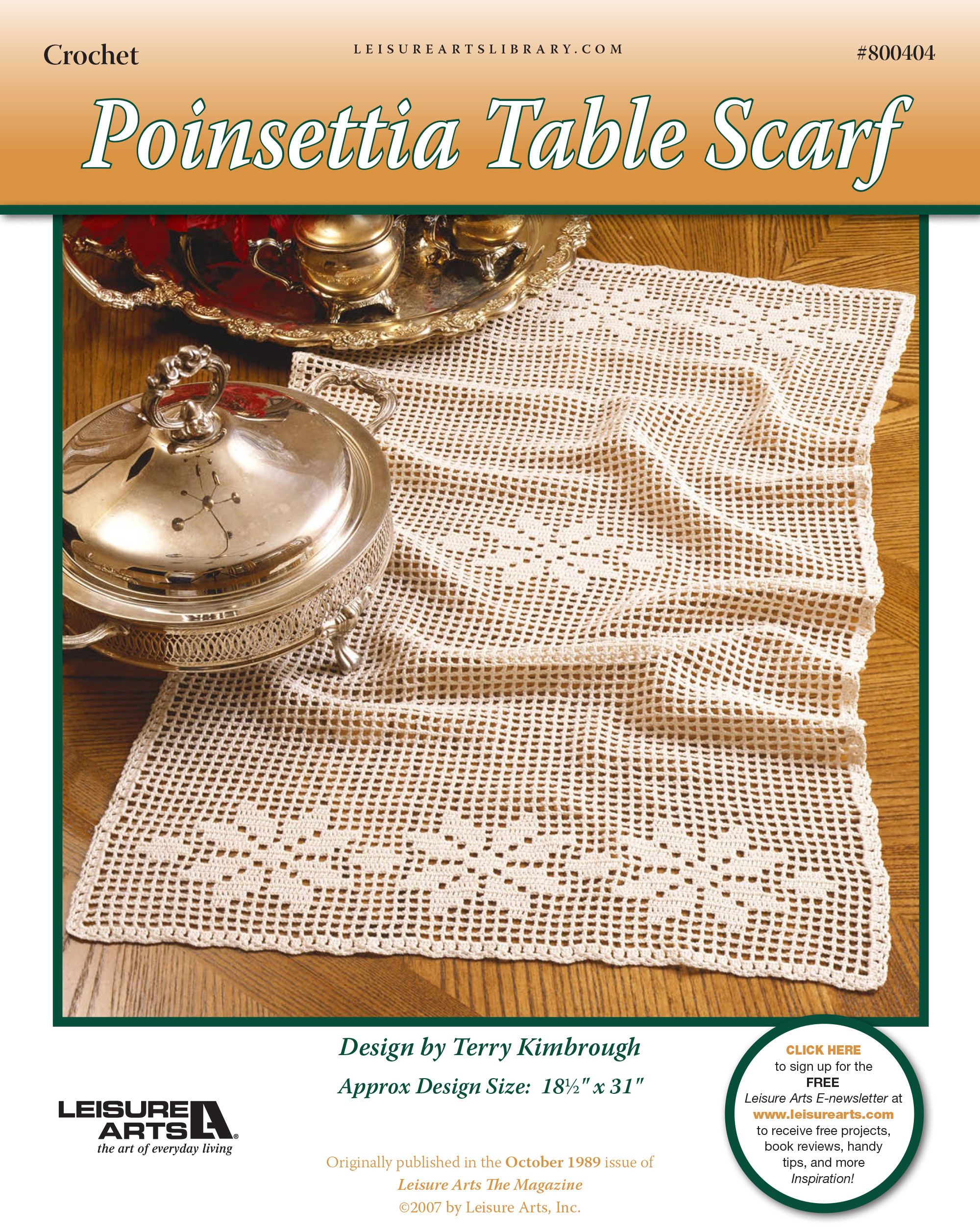 Leisure Arts Poinsettia Table Scarf Crochet ePattern
