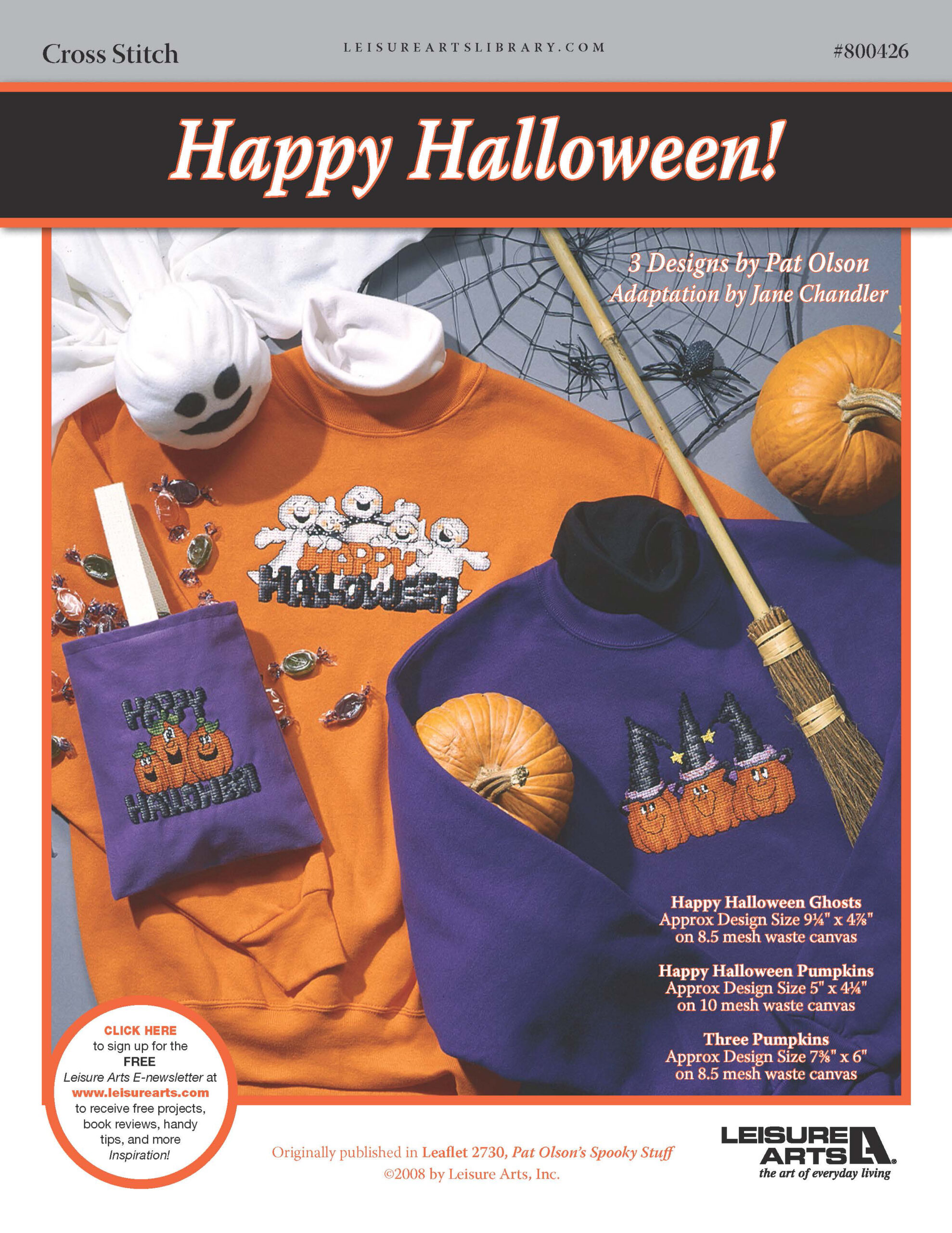 Leisure Arts Pat Olsens Spooky Stuff Happy Halloween Cross Stitch ePattern