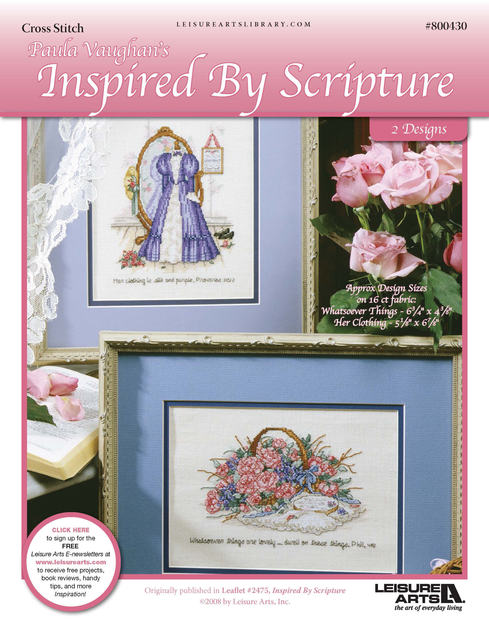 Leisure Arts Paula Vaughans Inspired By Scripture Cross Stitch ePattern