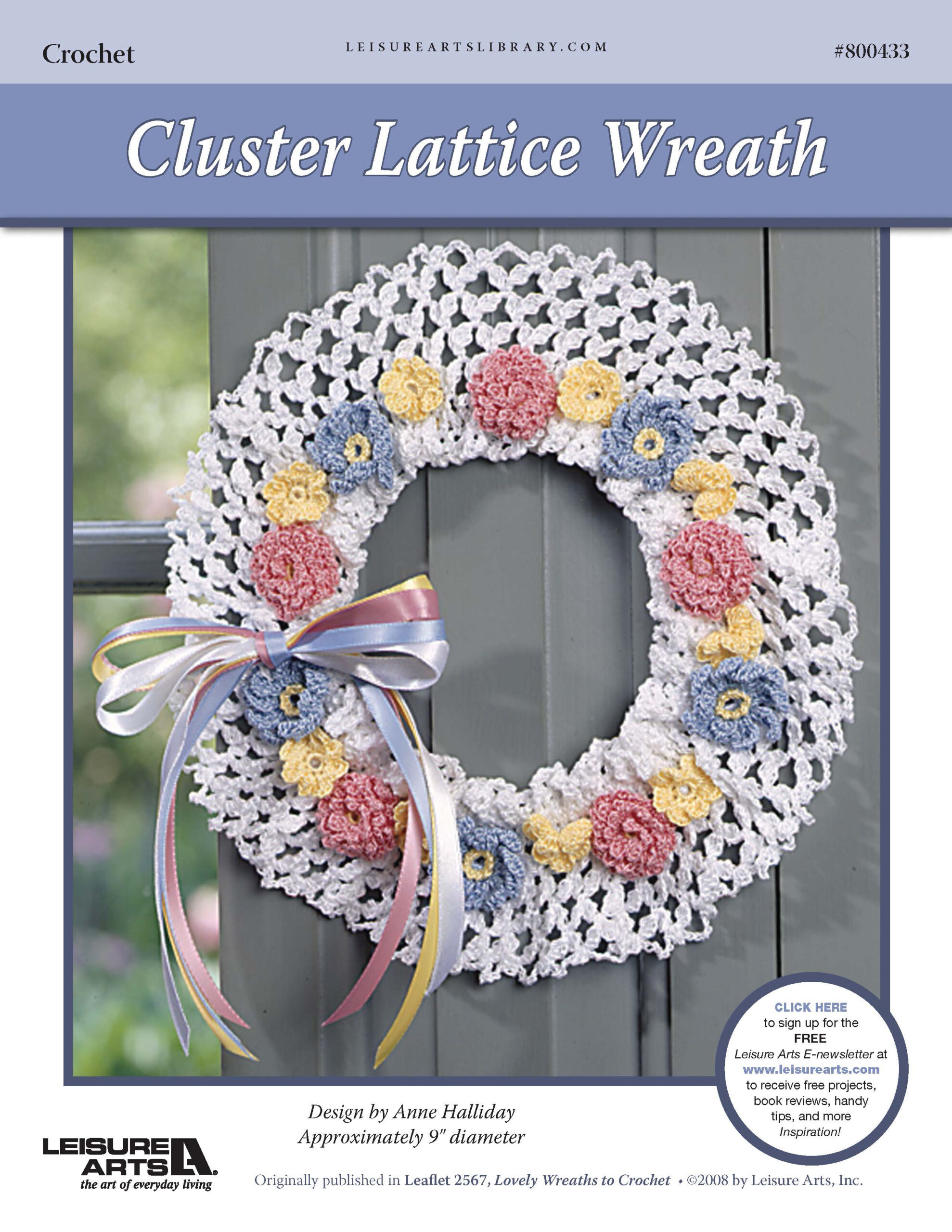 Leisure Arts Lovely Wreaths To Crochet Cluster Lattice ePattern