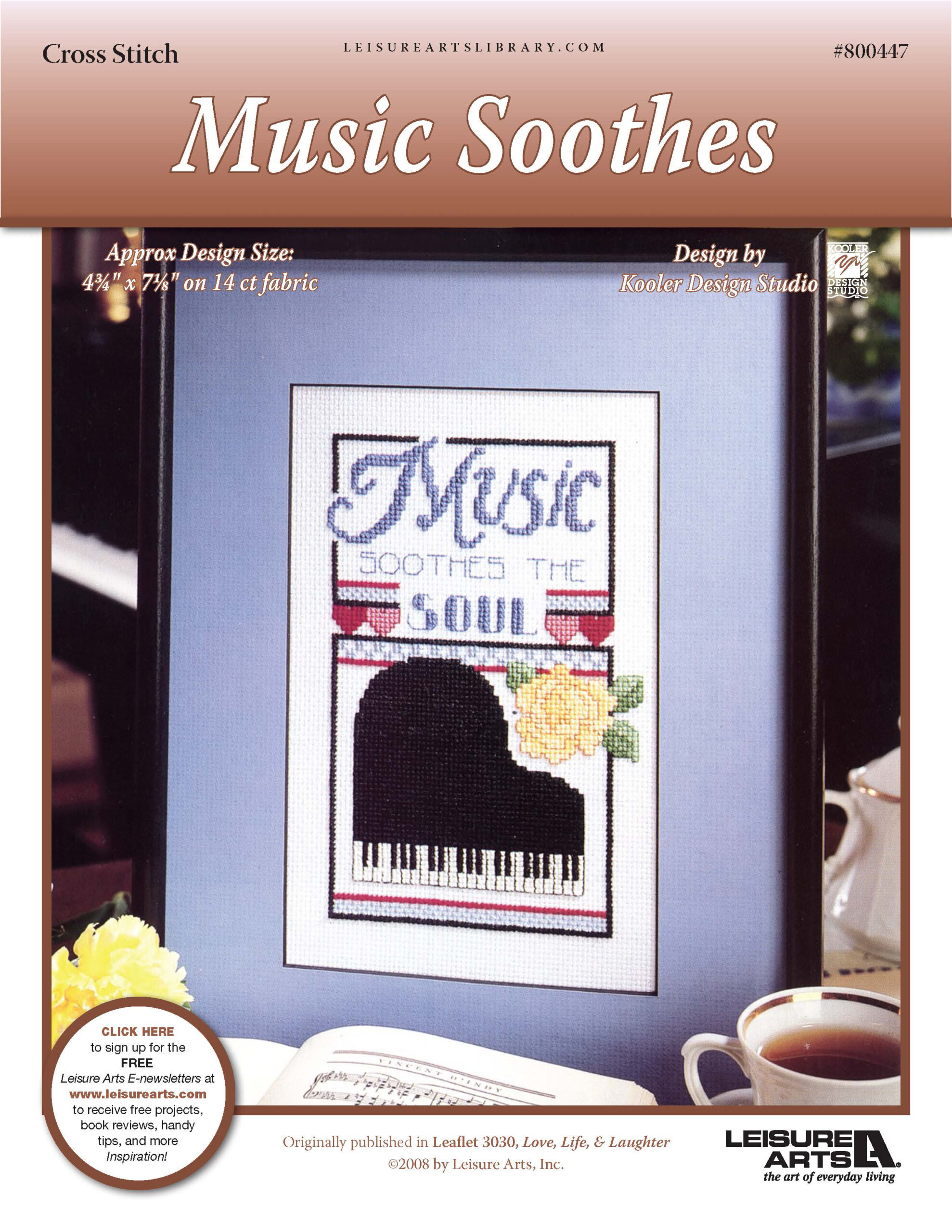 Leisure Arts Music Soothes Cross Stitch ePattern