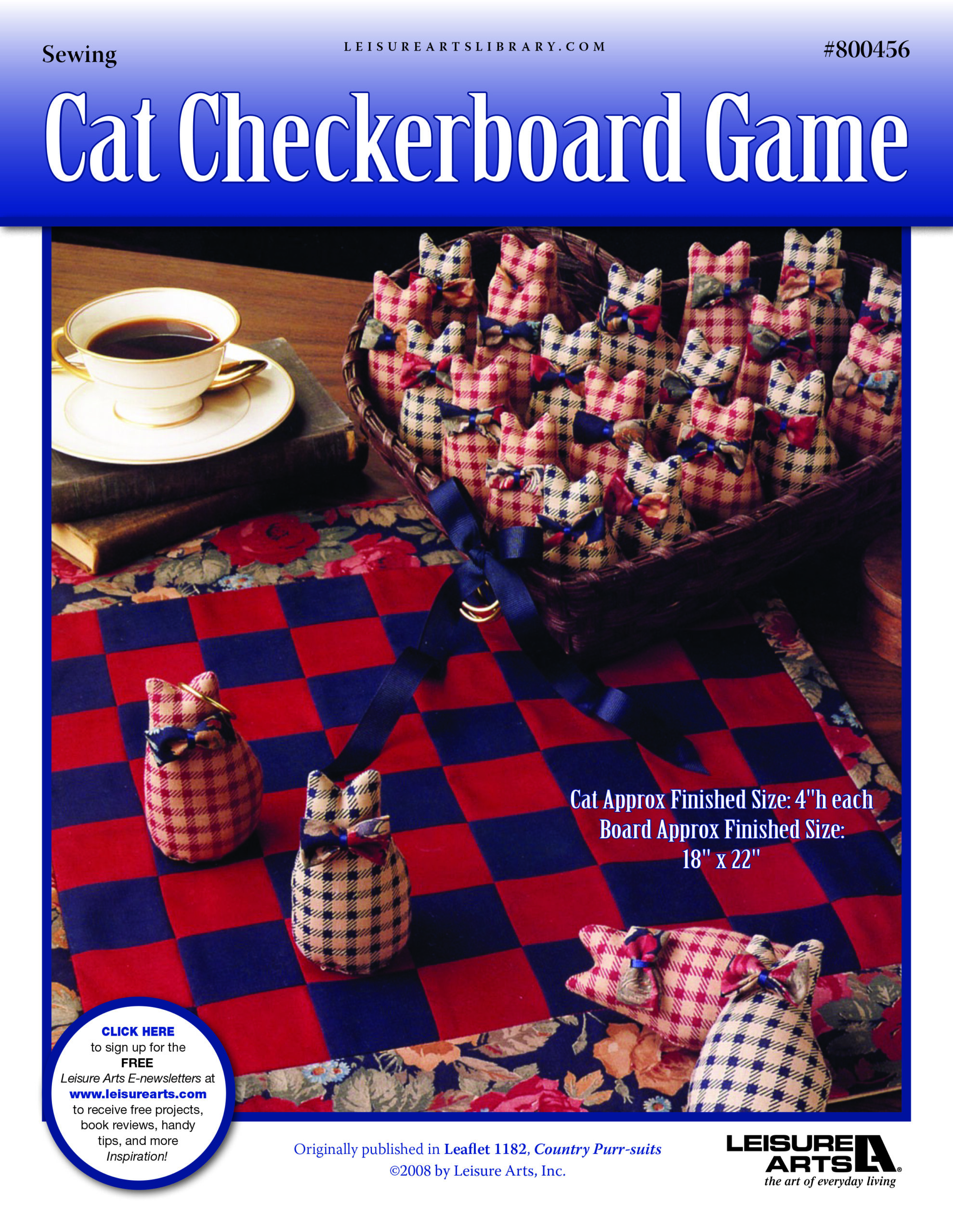 Leisure Arts Cat Checkerboard Game ePattern