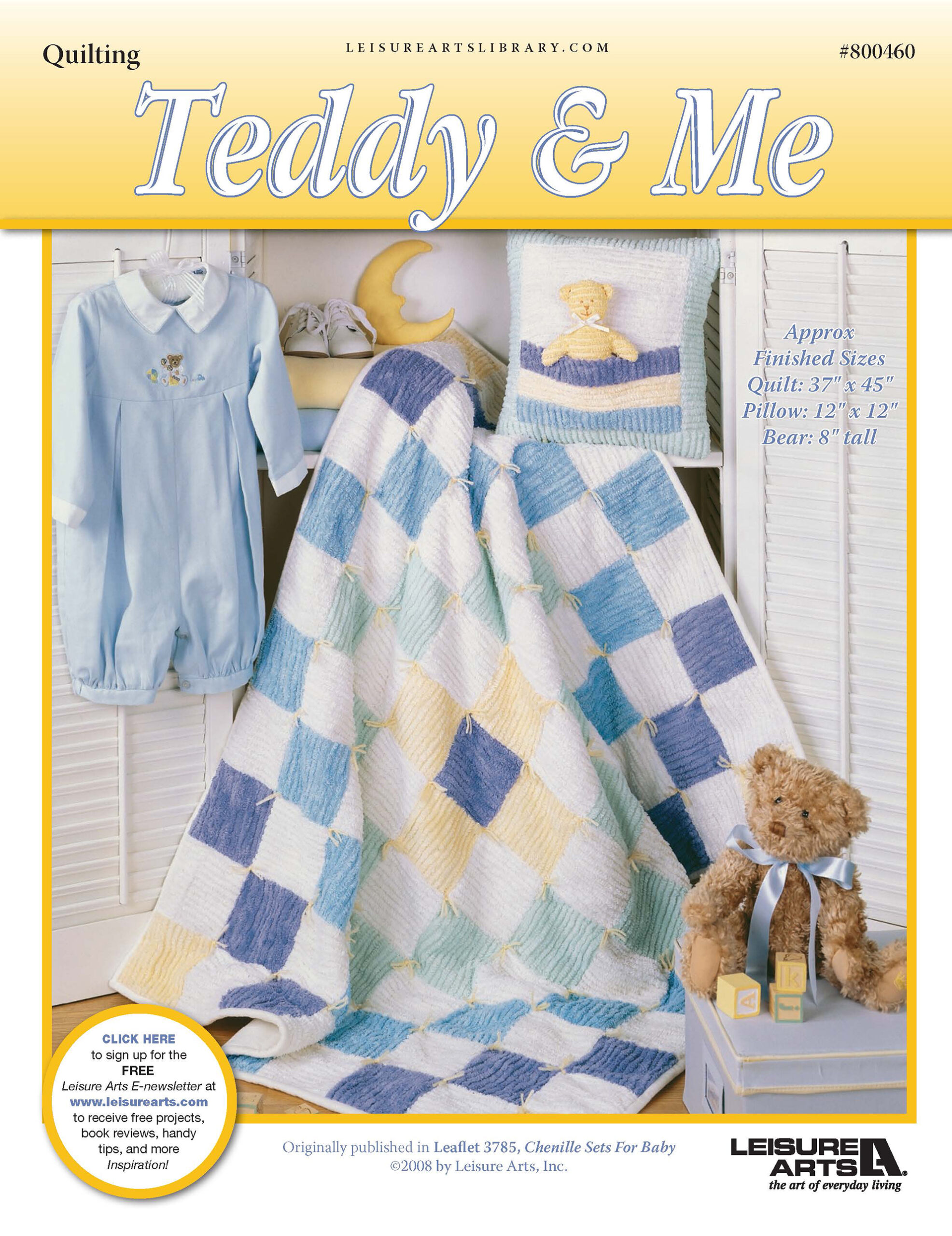 Leisure Arts Chenille Sets For Baby Teddy Me Quilting ePattern
