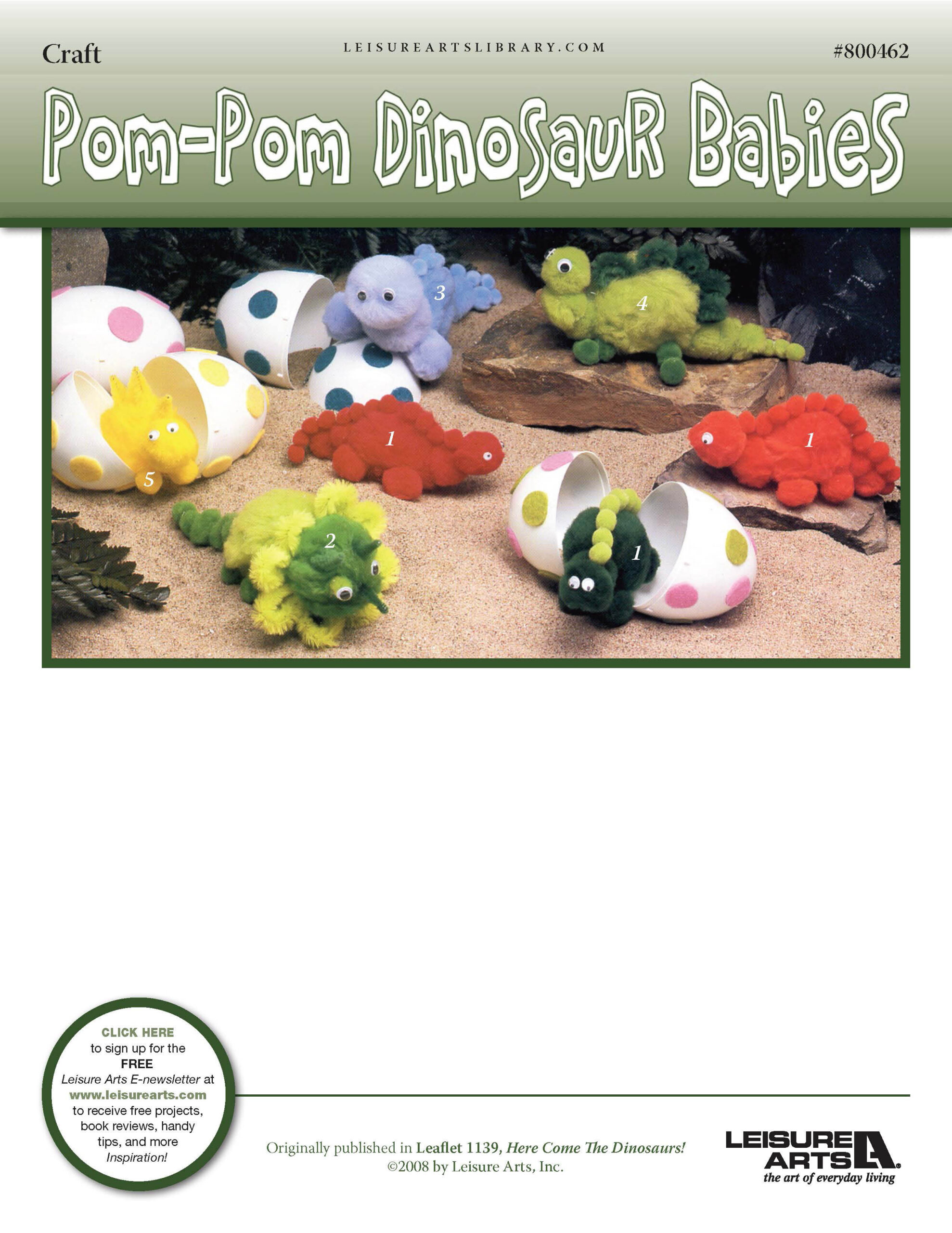 Leisure Arts Dinosaur Babies Craft ePattern