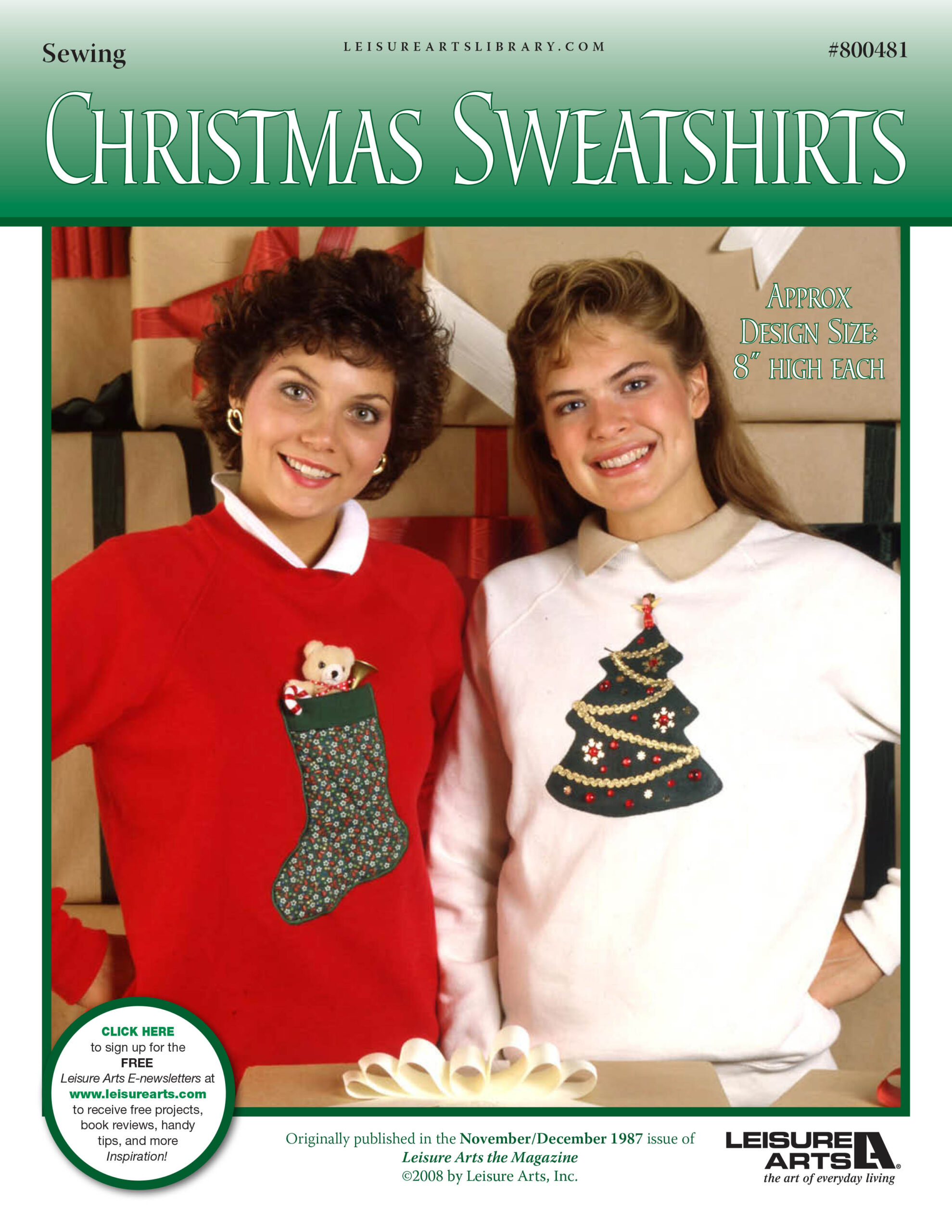 Leisure Arts Christmas Sweatshirts Applique ePattern