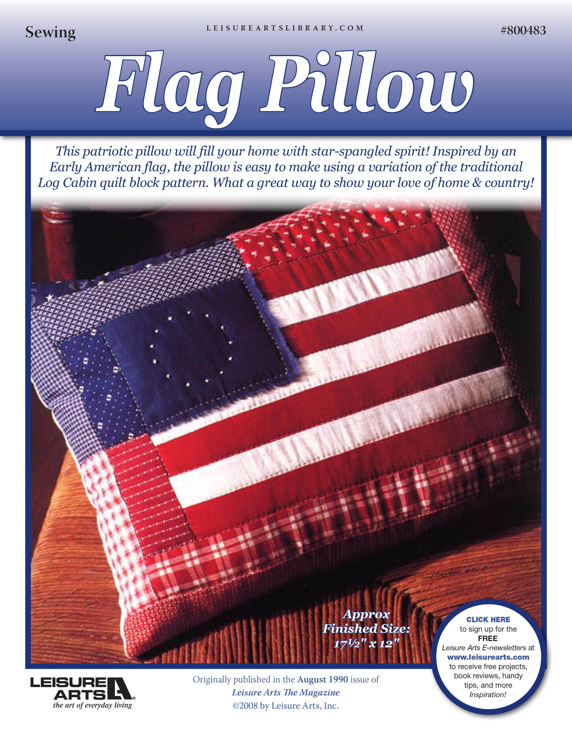 Leisure Arts Flag Pillow Quilt ePattern