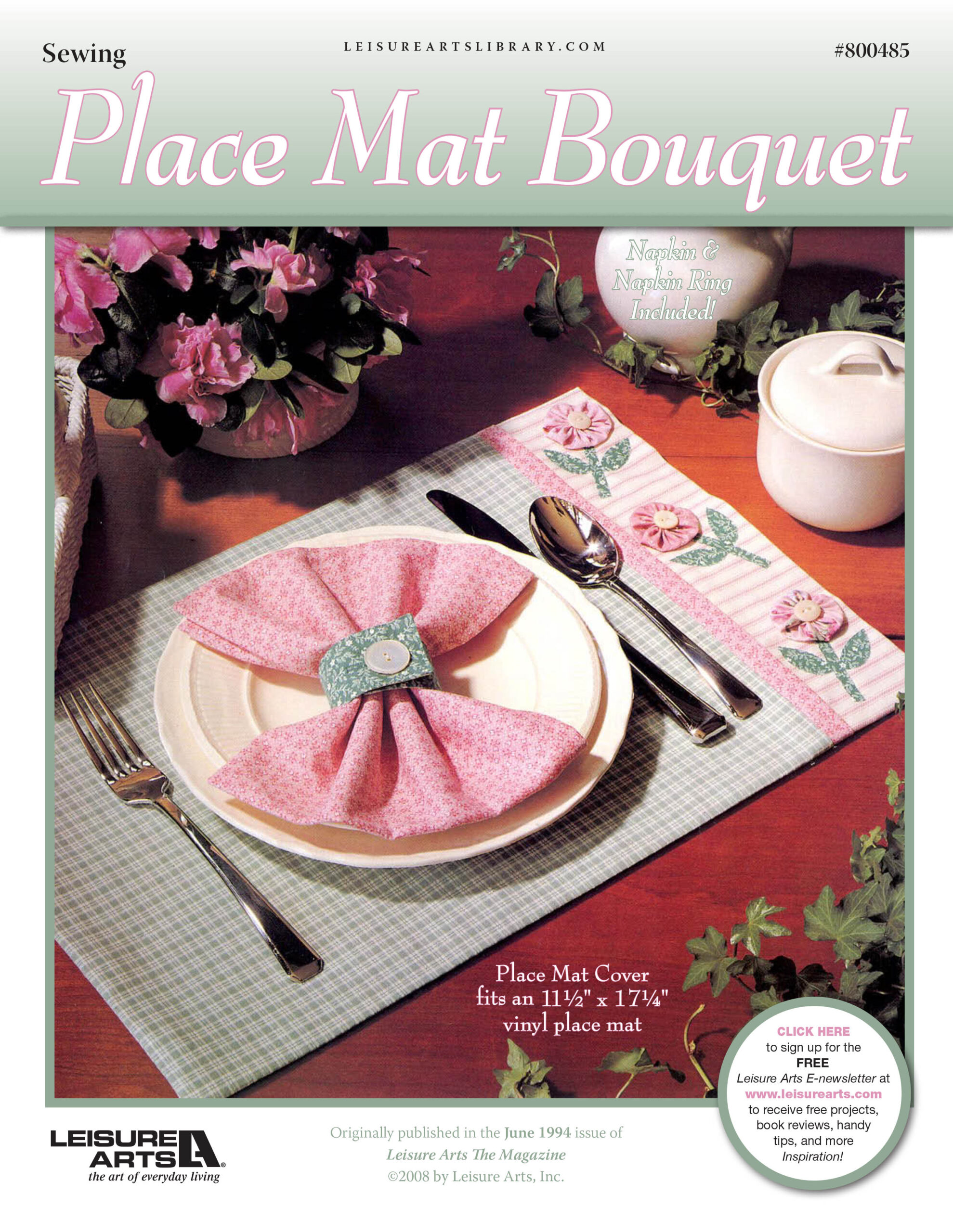 Leisure Arts Place Mat Bouquet Quilt ePattern