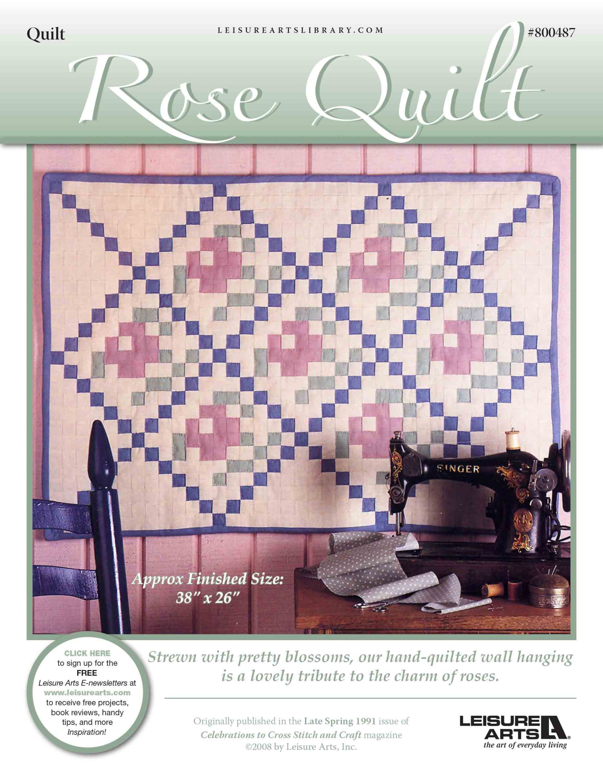 Leisure Arts Rose Quilt Wall Hanging ePattern