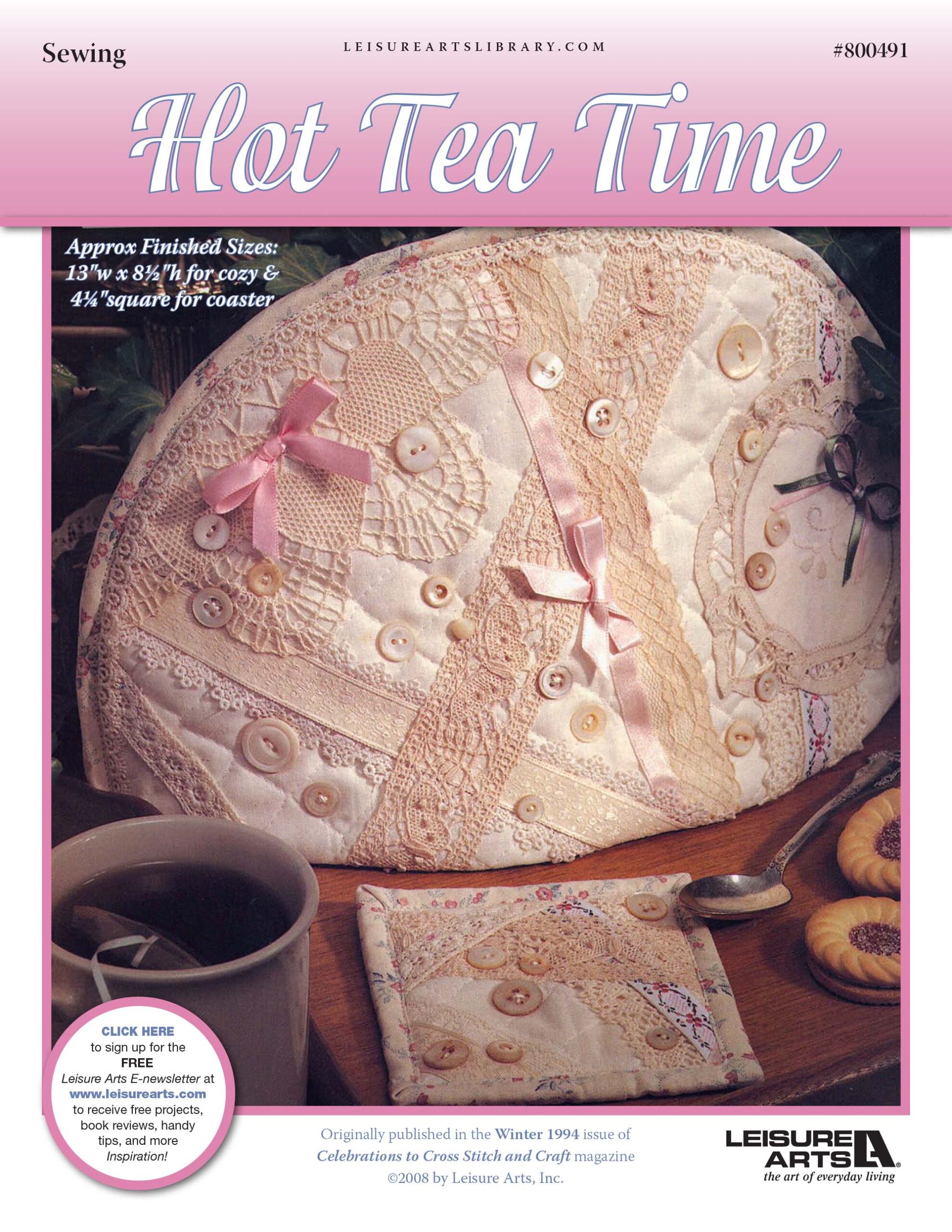 Leisure Arts Hot Tea Time Tea Cozy and Coaster ePattern