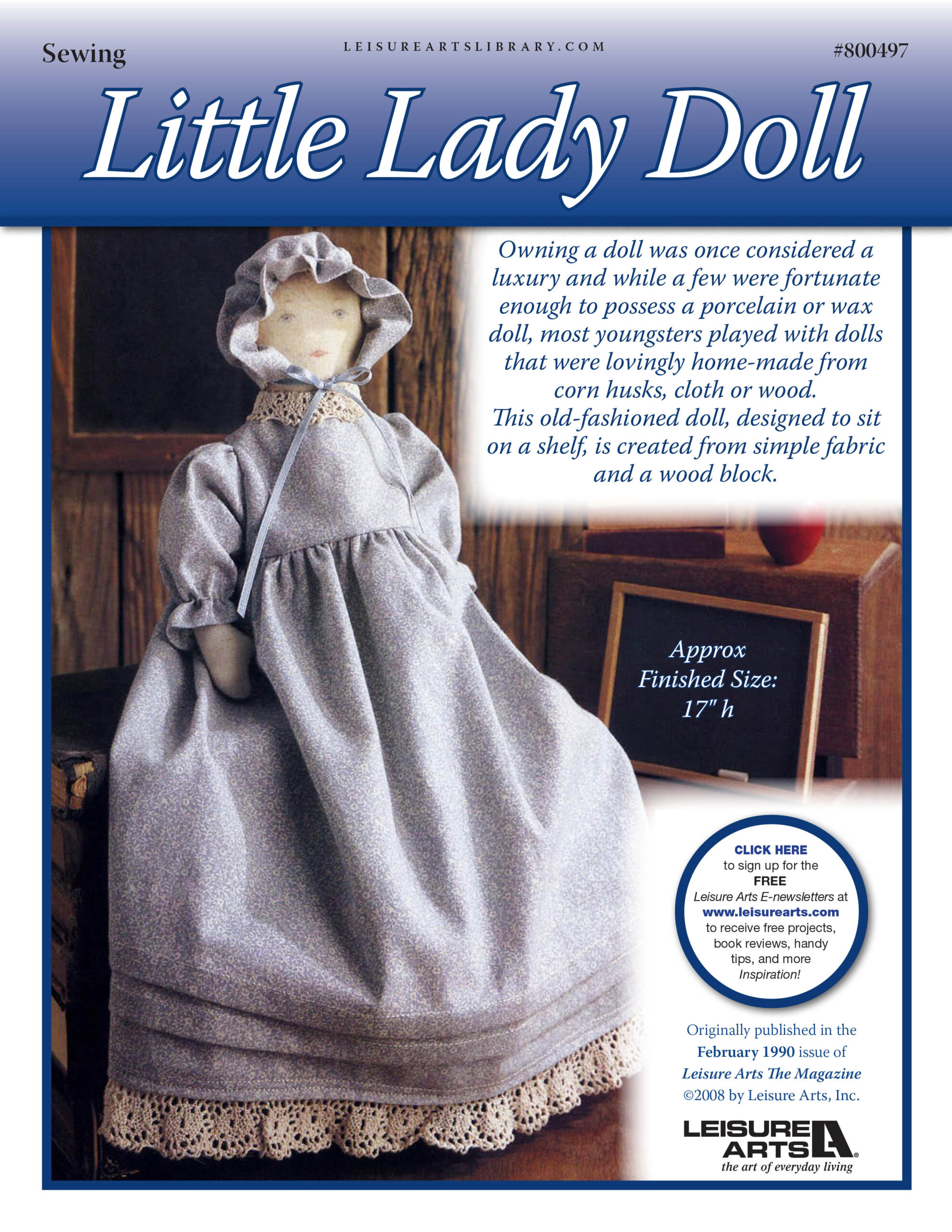 Leisure Arts Little Lady Doll Sewing ePattern