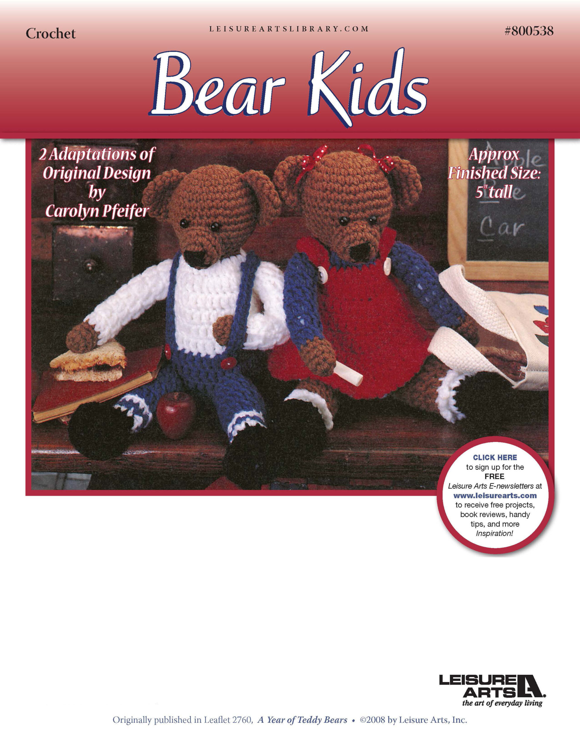 Leisure Arts A Year of Teddy Bears Bear Kids Crochet ePattern