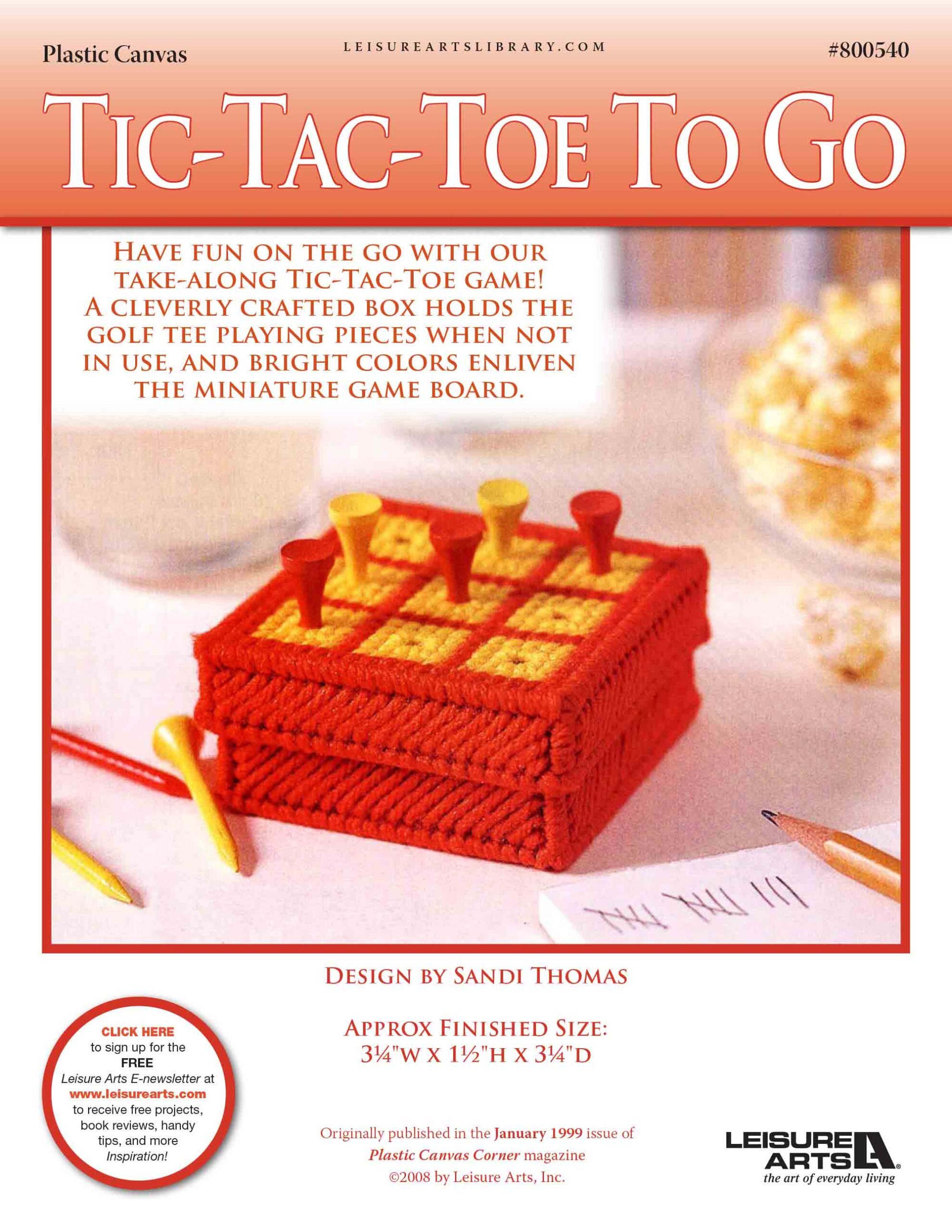 Leisure Arts TicTacToe To Go Plastic Canvas ePattern