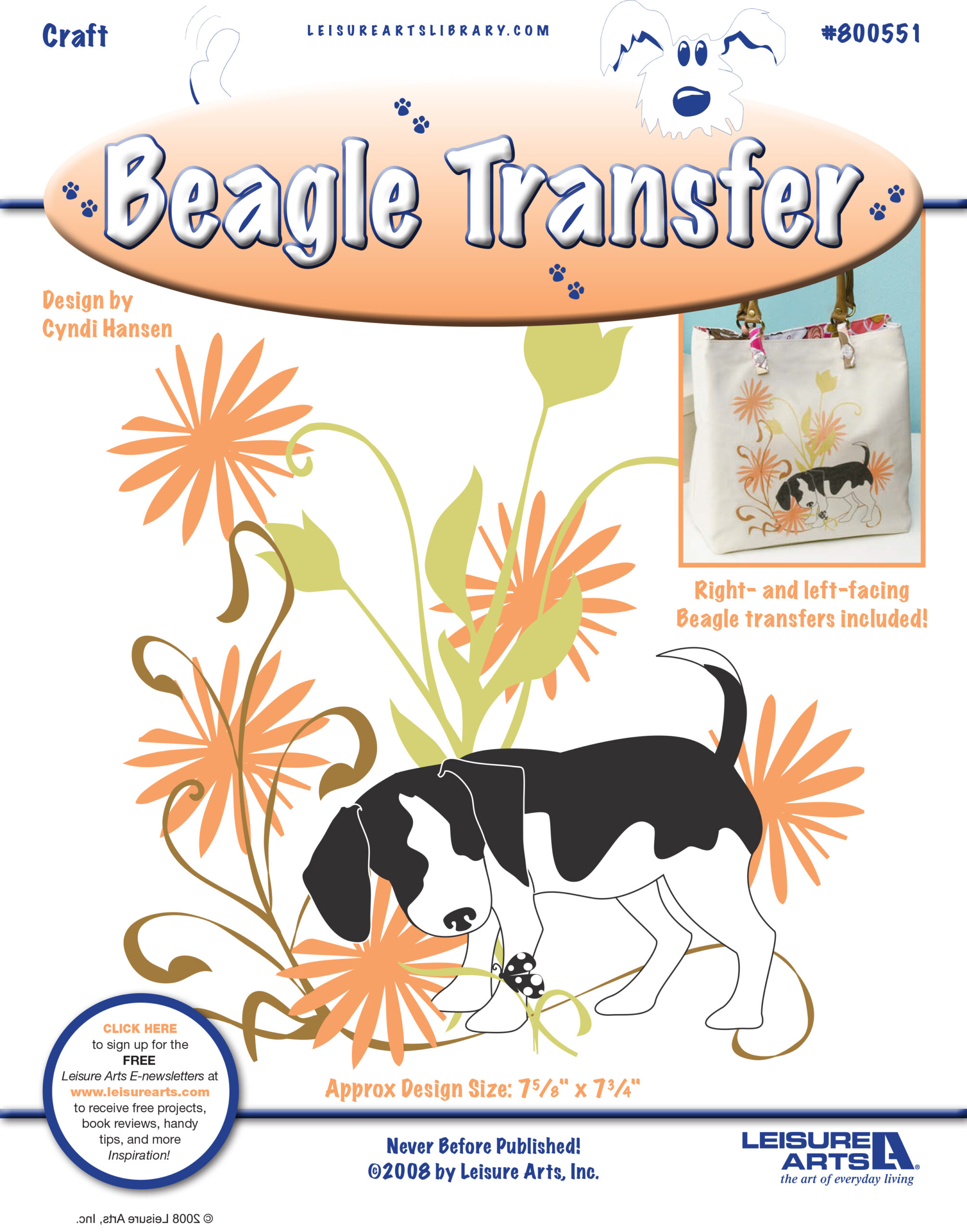 Leisure Arts Beagle IronOn Transfer ePattern