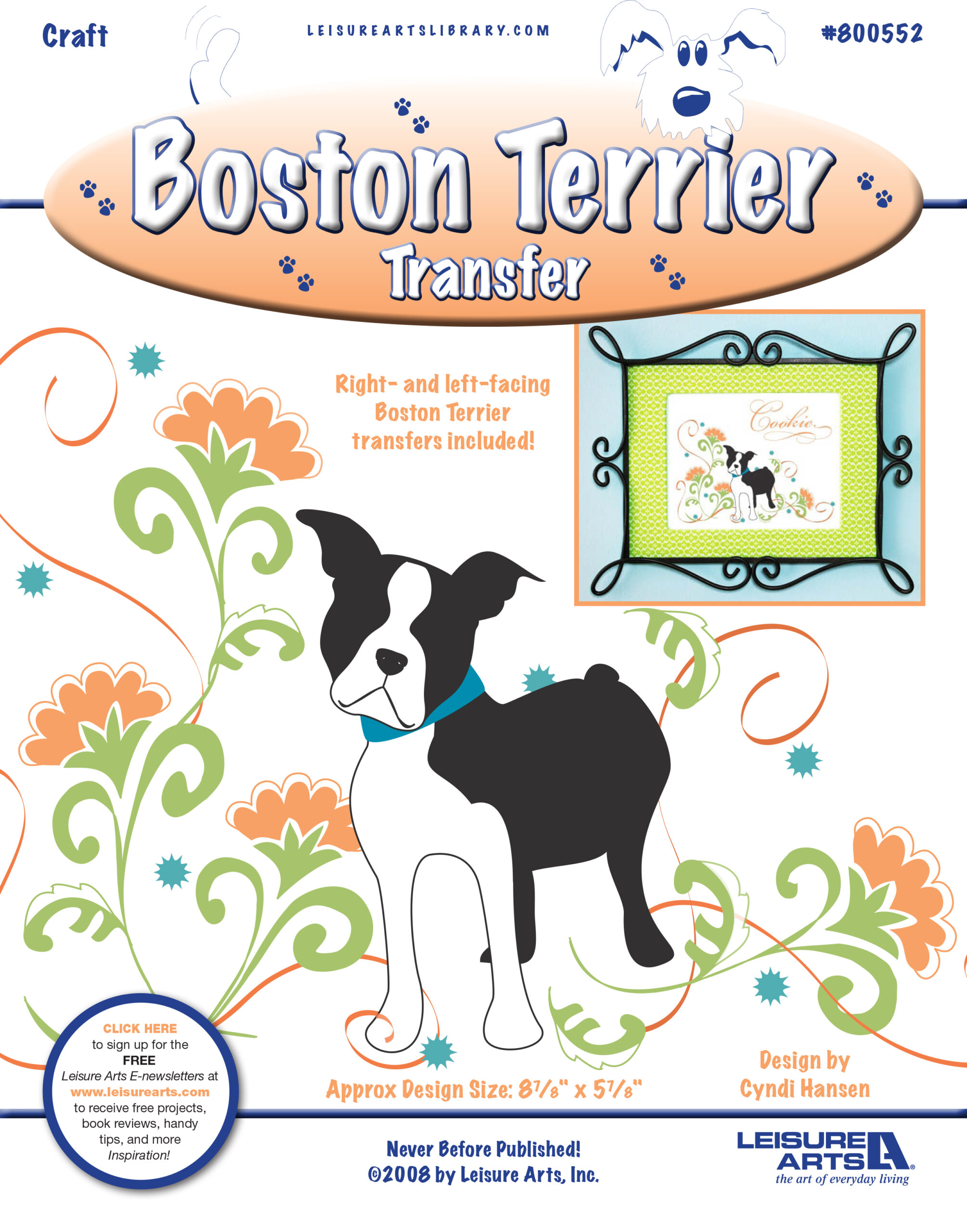 Leisure Arts Boston Terrier IronOn Transfer ePattern