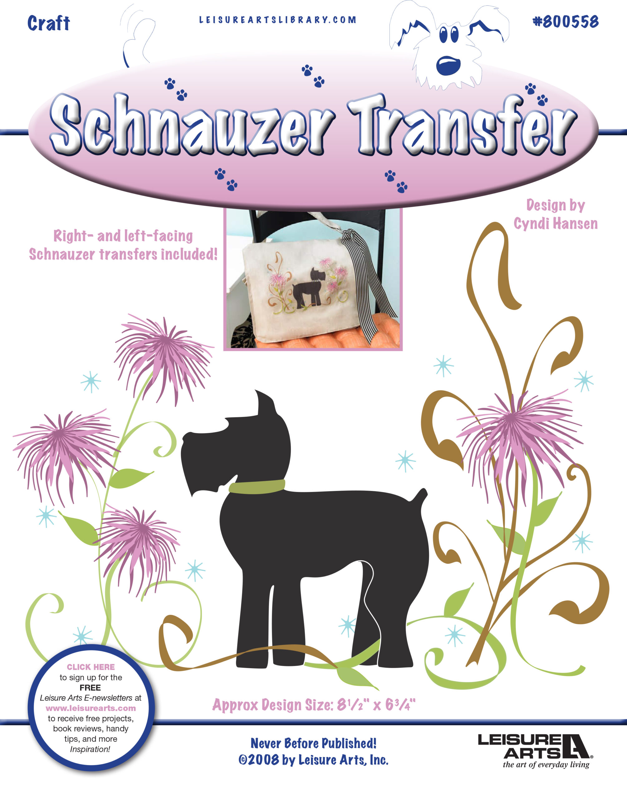 Leisure Arts Schnauzer IronOn Transfer ePattern