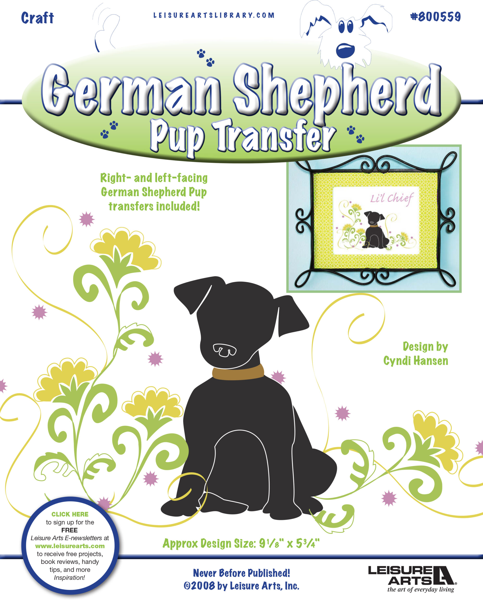 Leisure Arts German Shepherd Pup IronOn Transfer ePattern