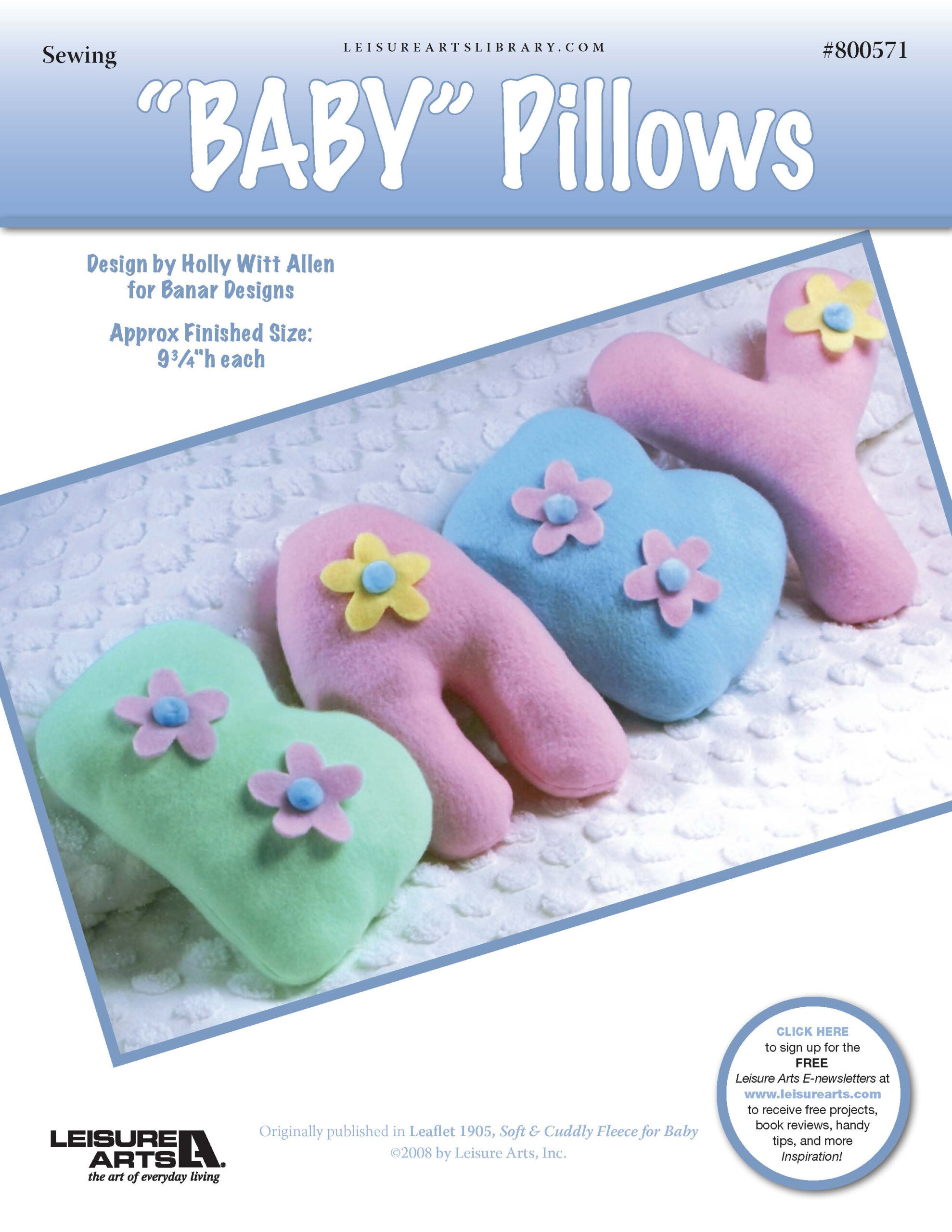 Leisure Arts Soft Cuddly Fleece For Baby Pillows Sewing ePattern