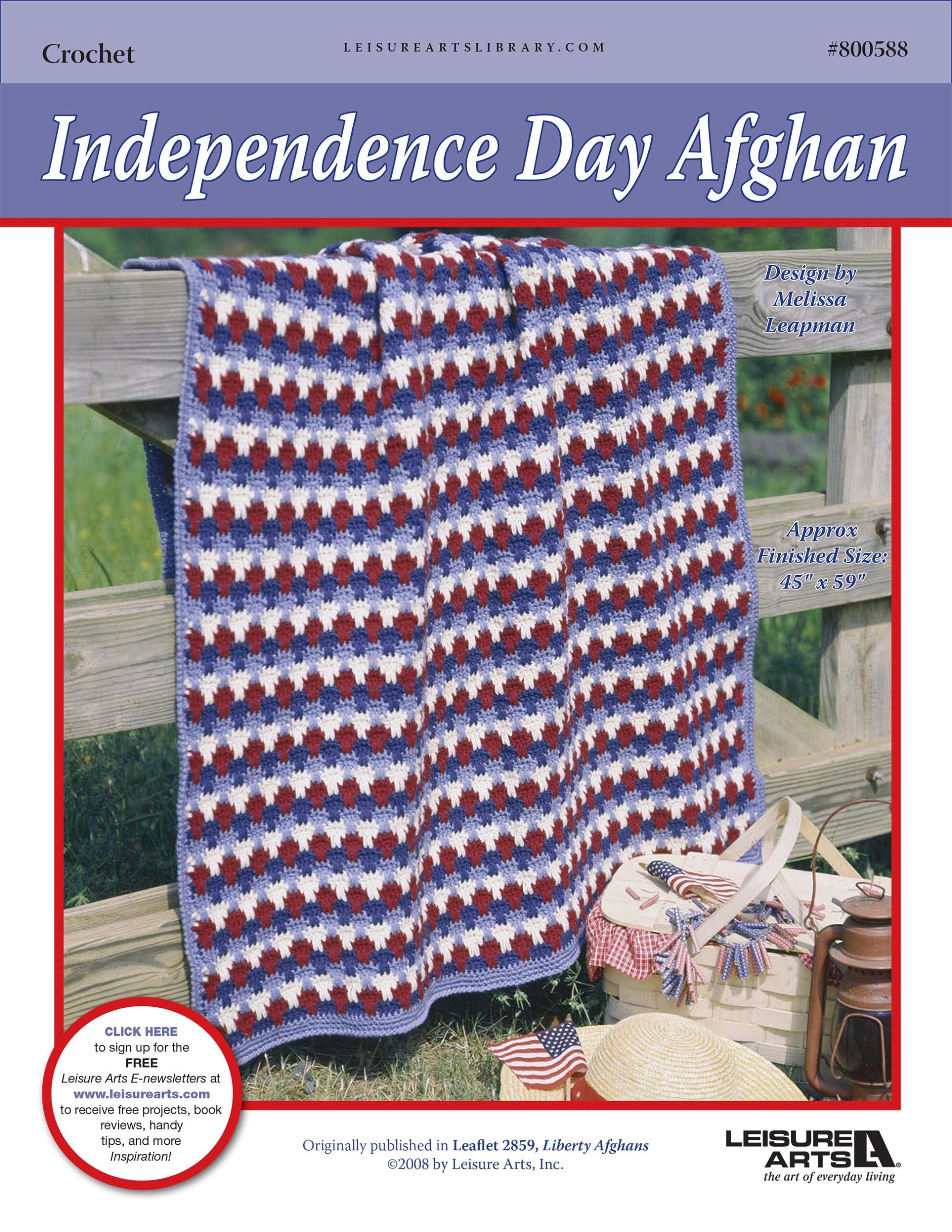 Leisure Arts Liberty Afghans Independence Day Afghan Crochet ePattern
