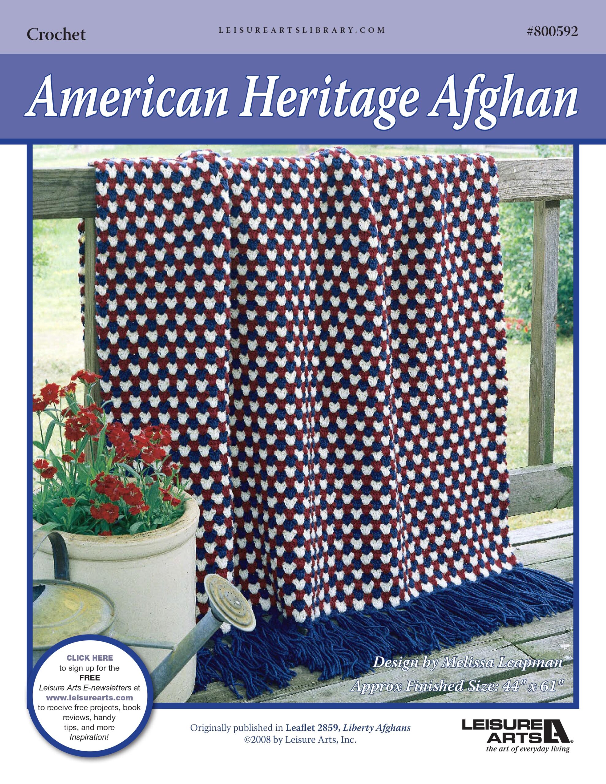 Leisure Arts Liberty Afghans American Heritage Afghan Crochet ePattern