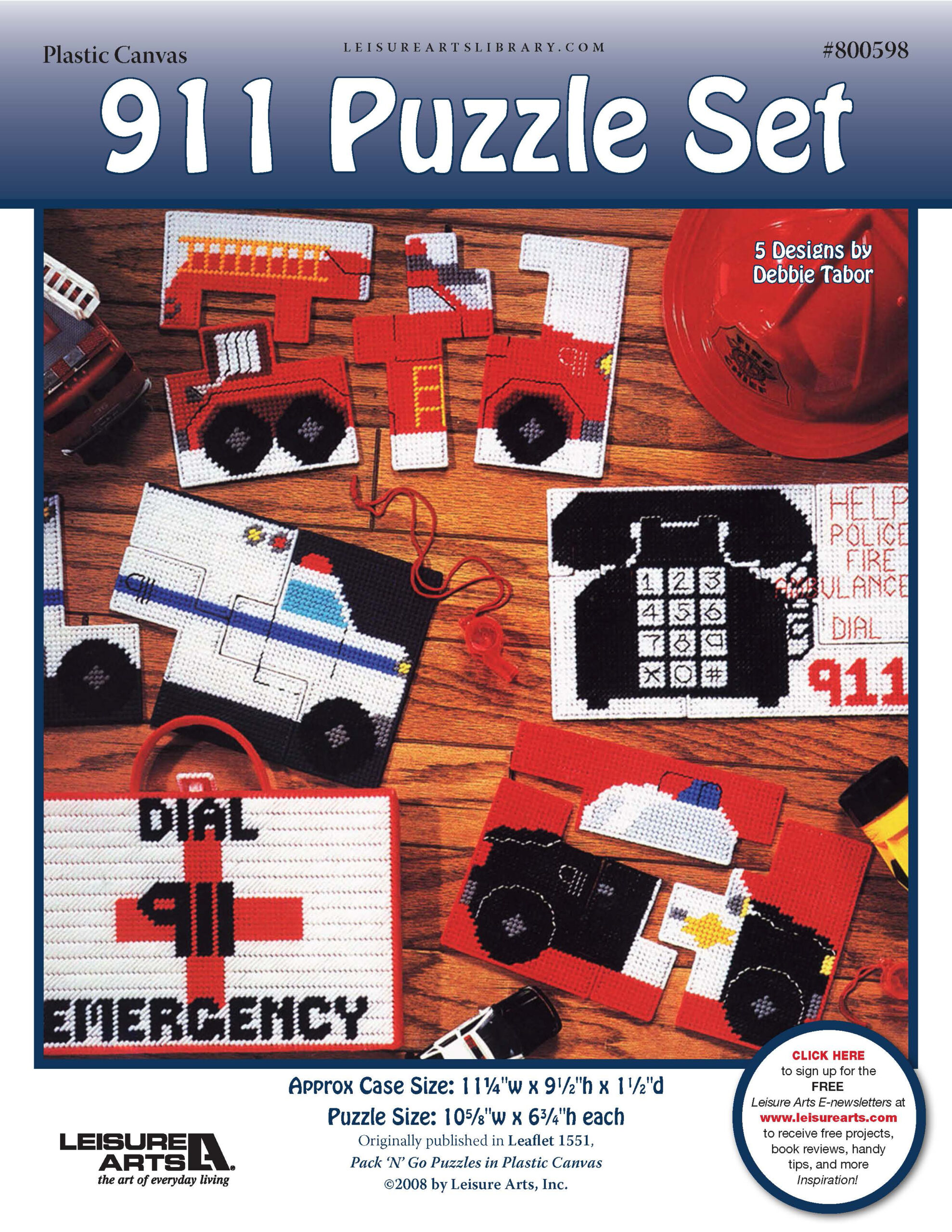 Leisure Arts Pack N Go 911 Puzzle Set Plastic Canvas ePattern