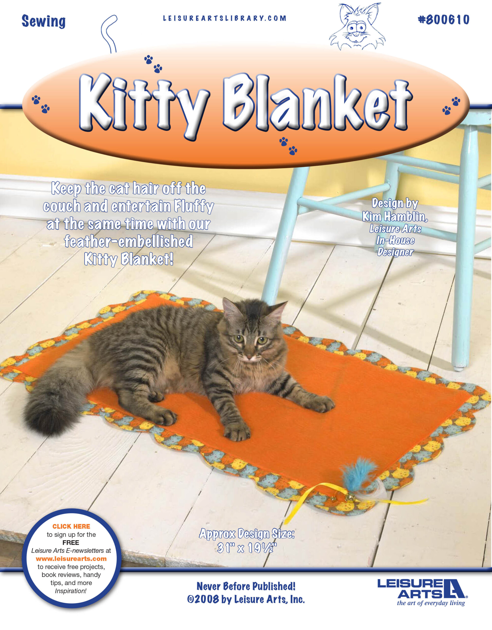 Leisure Arts Kitty Blanket Sewing ePattern