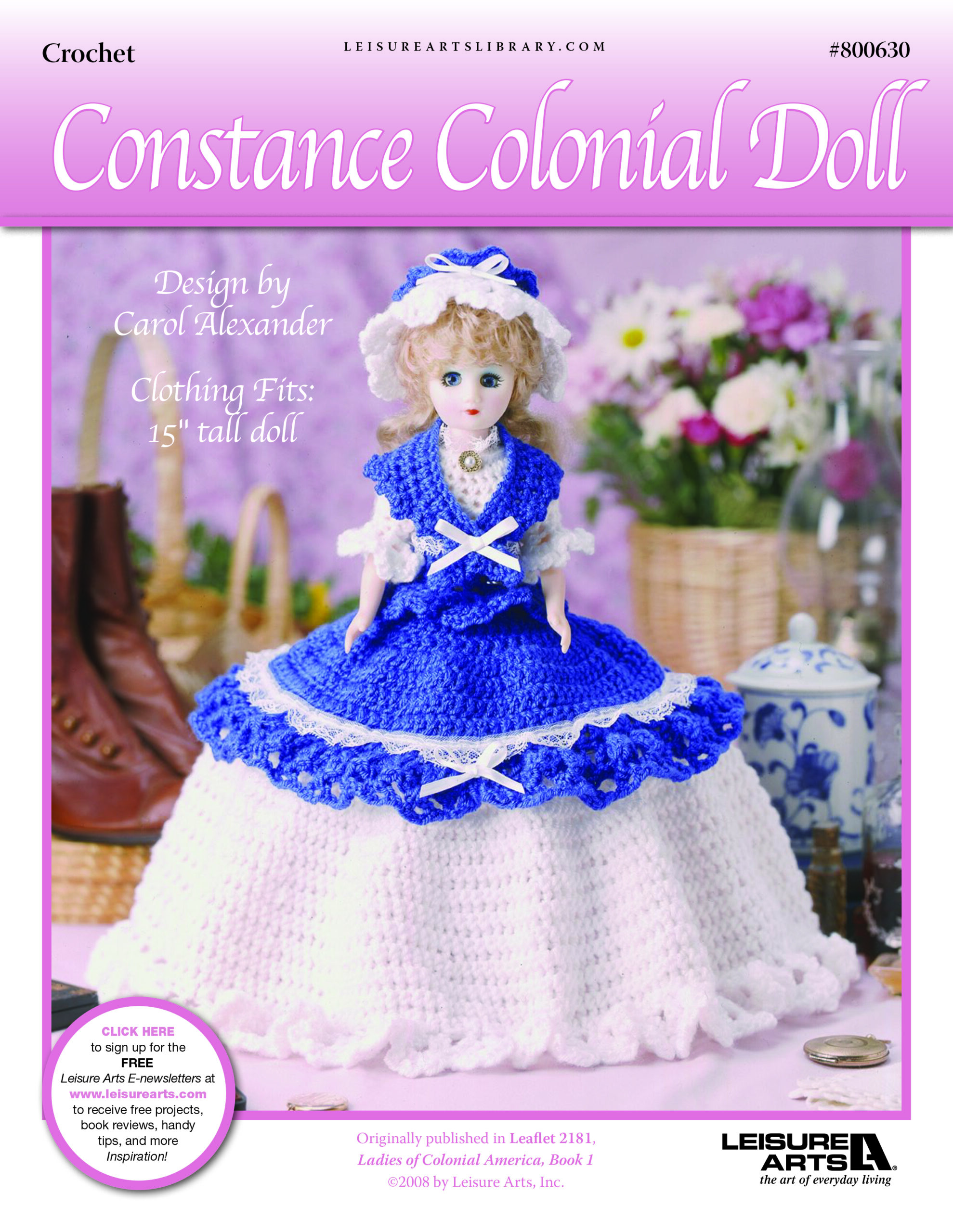 Leisure Arts Ladies Of Colonial America Constance Doll Crochet ePattern