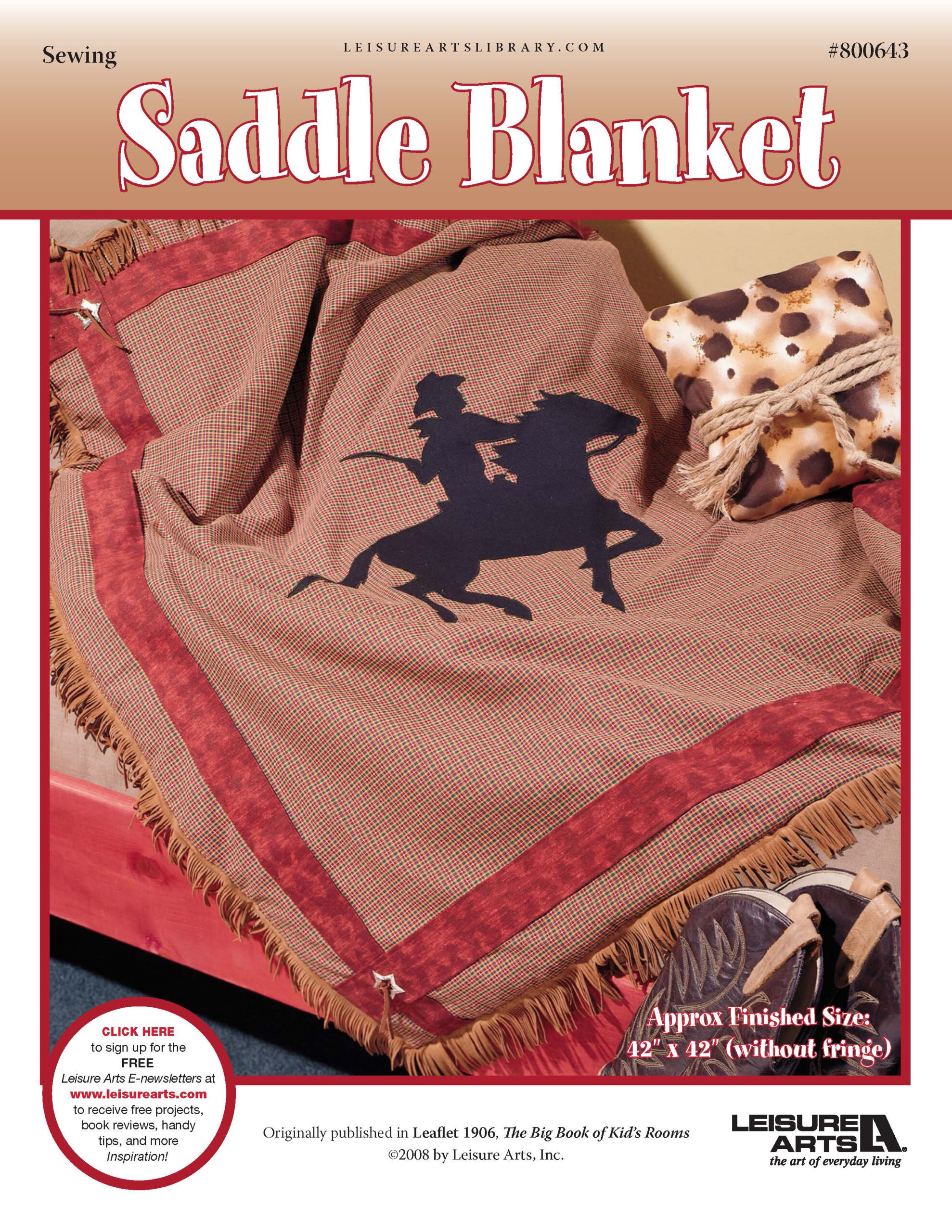 Leisure Arts The Big Book Of Kids Rooms Saddle Blanket Sewing ePattern
