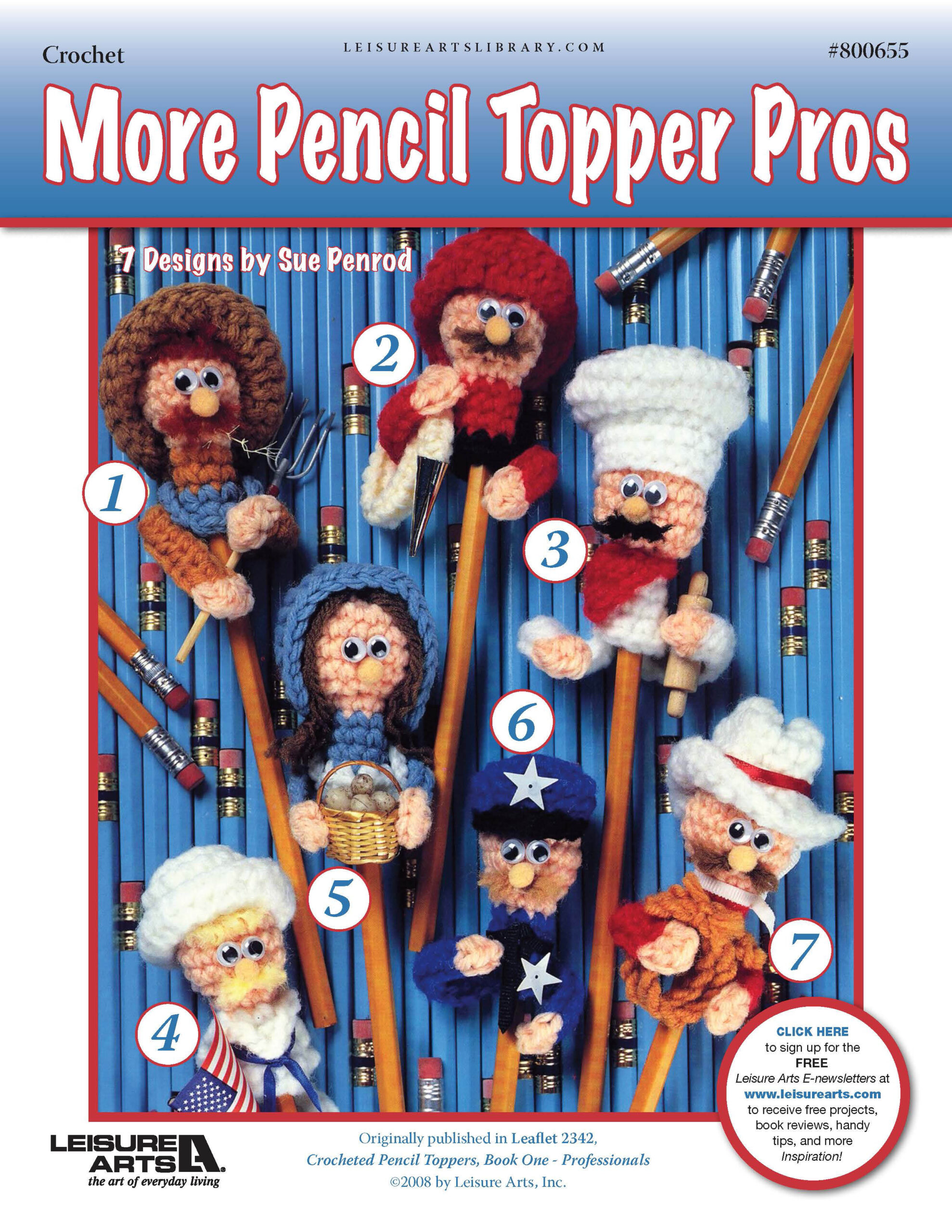 Leisure Arts More Pencil Topper Pros Crochet ePattern