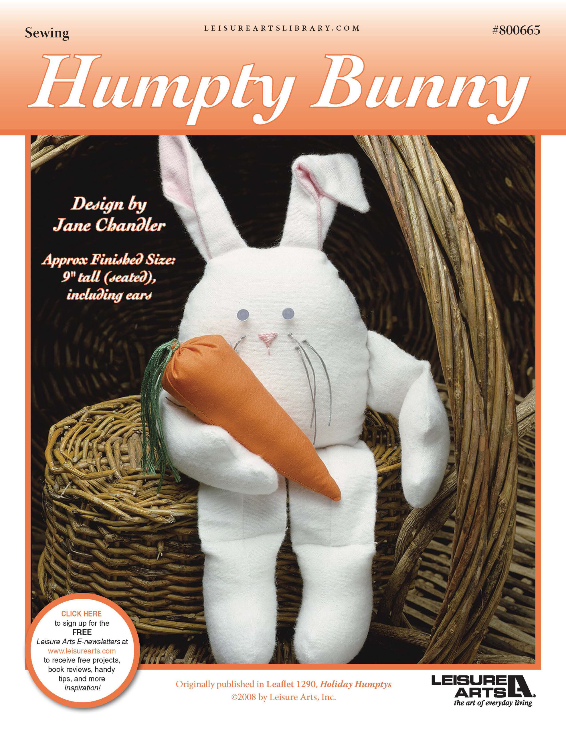Leisure Arts Holiday Humptys Humpty Bunny Sewing ePattern