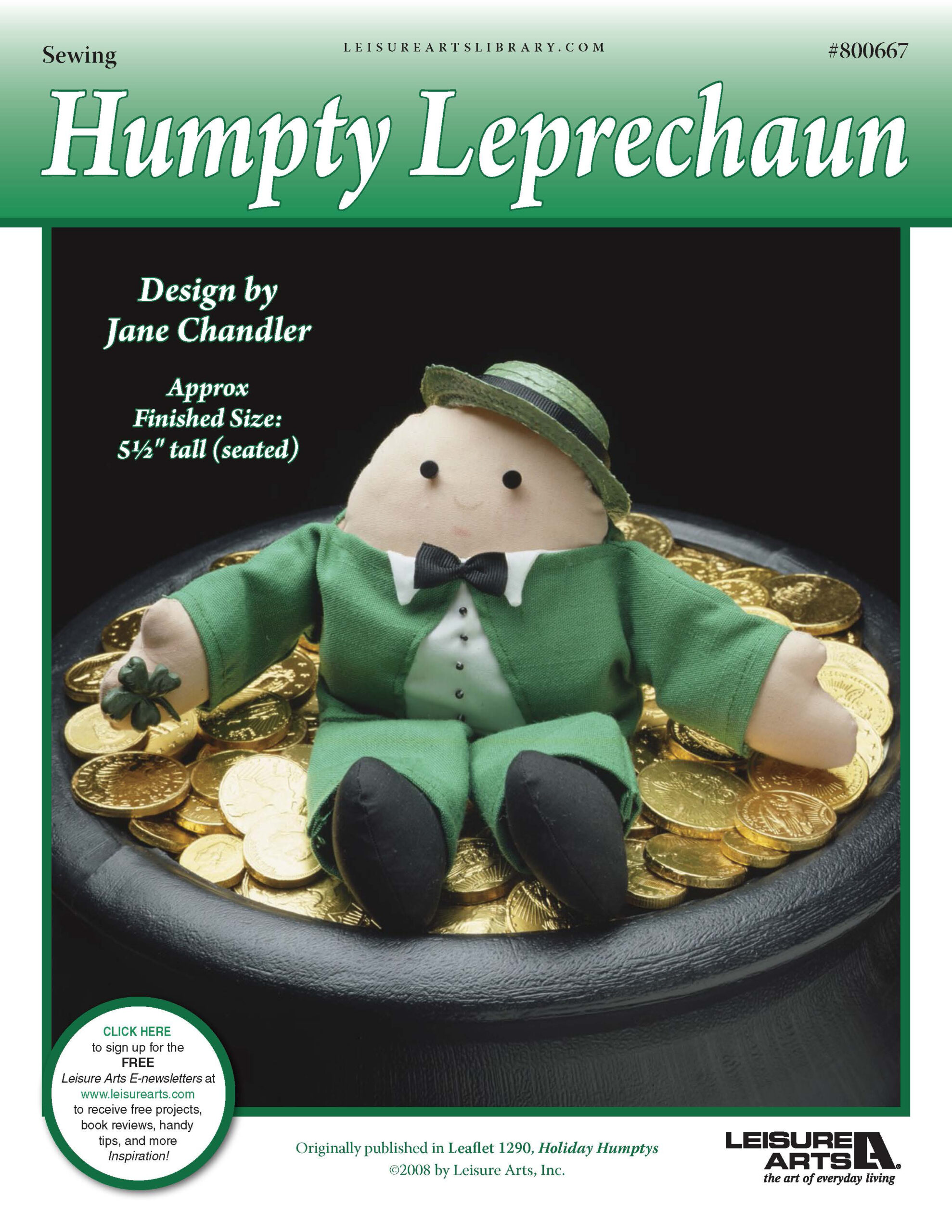 Leisure Arts Holiday Humptys Humpty Leprechaun Sewing ePattern