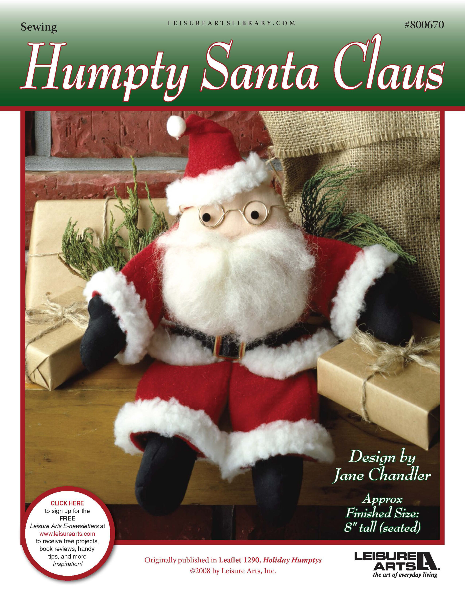 Leisure Arts Holiday Humptys Humpty Santa Claus Sewing ePattern