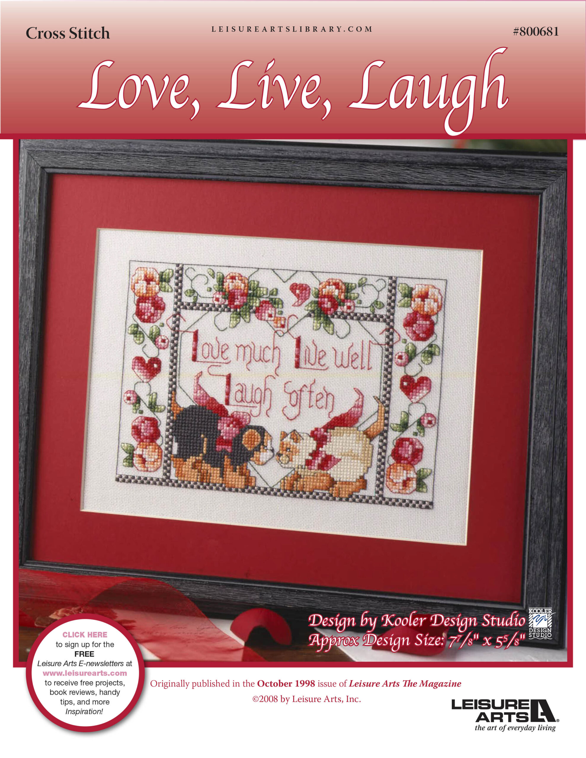 Leisure Arts Love Live Laugh Cross Stitch ePattern