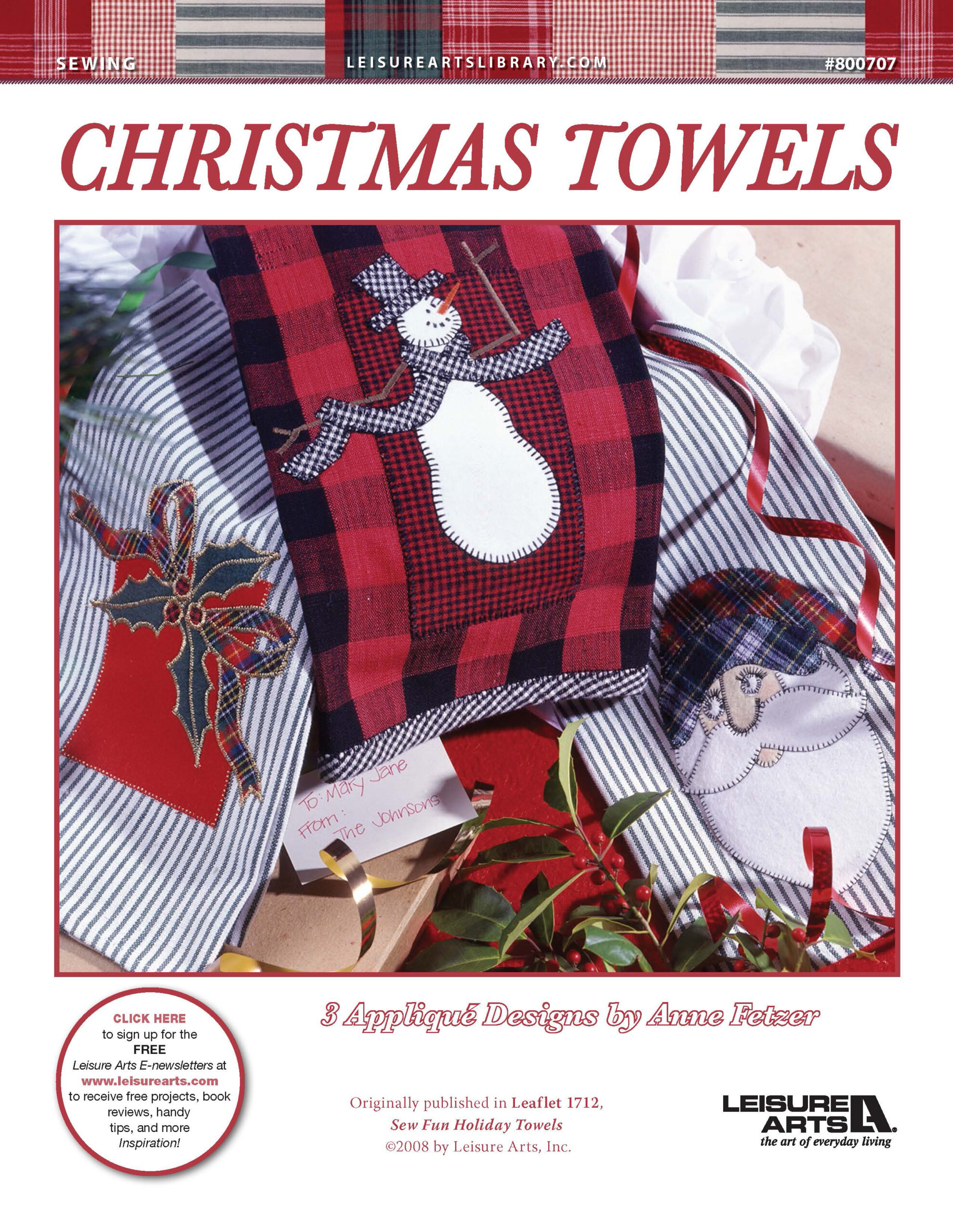 Leisure Arts Sew Fun Holiday Towels Christmas Towels ePattern
