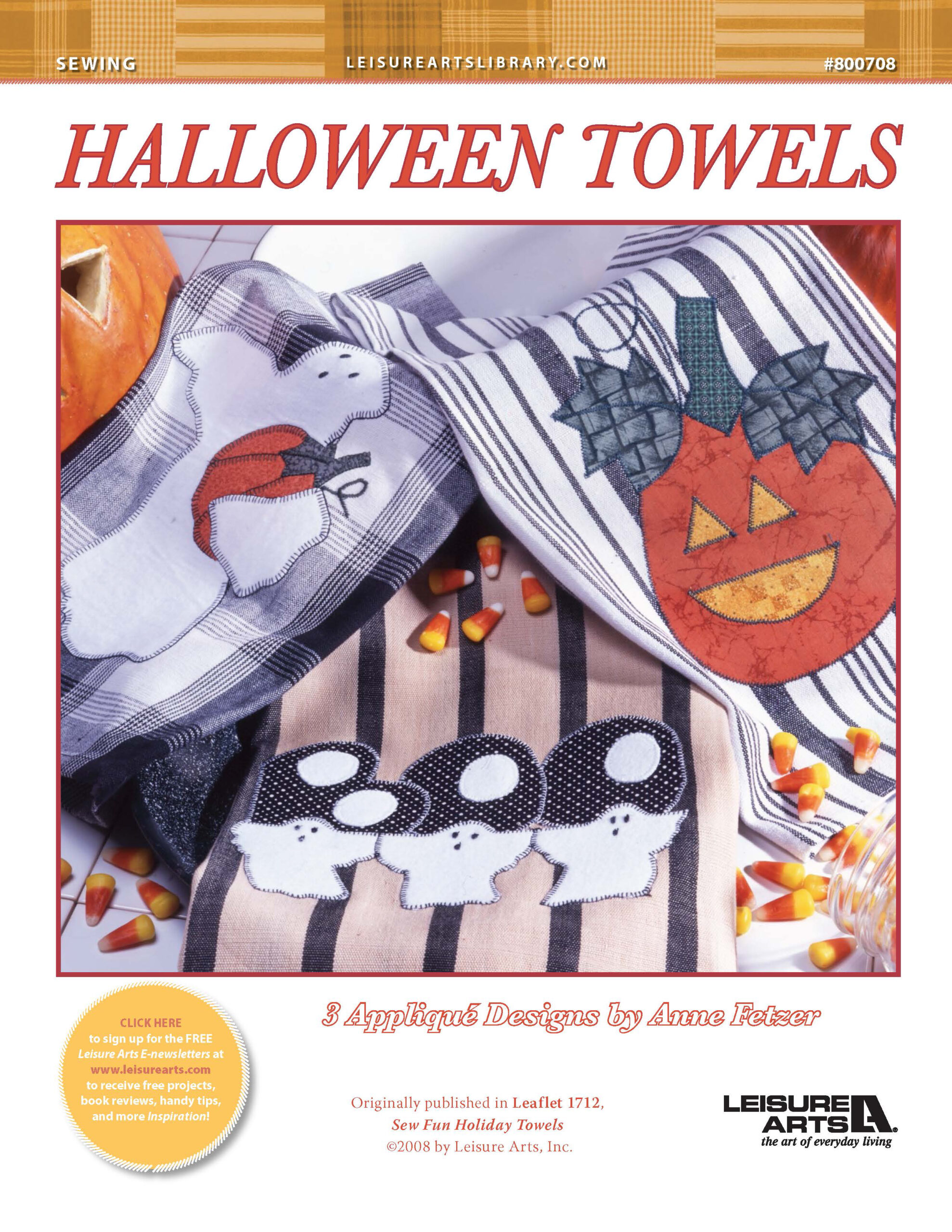 Leisure Arts Sew Fun Holiday Towels Halloween Towels ePattern