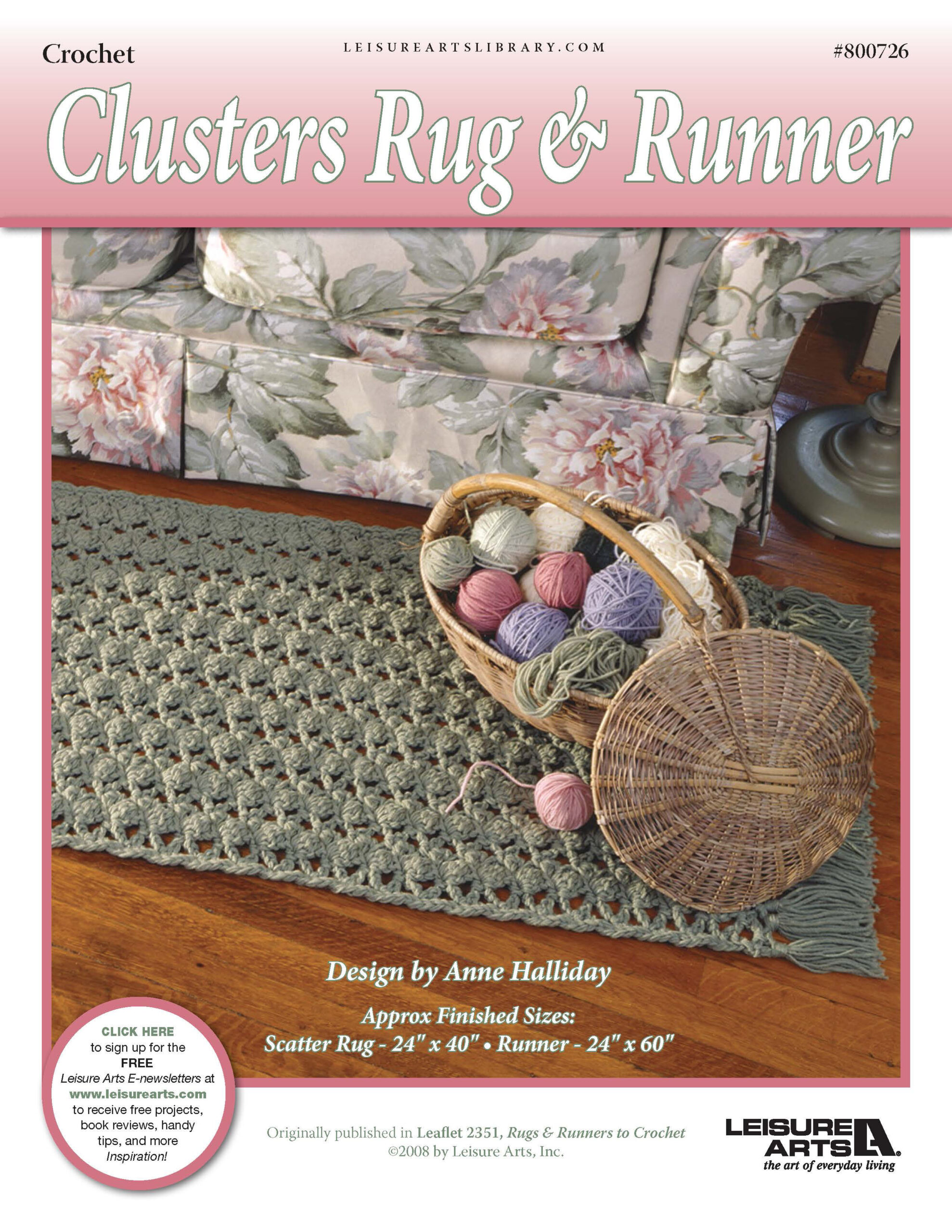 Leisure Arts Clusters Rug Runner Crochet ePattern